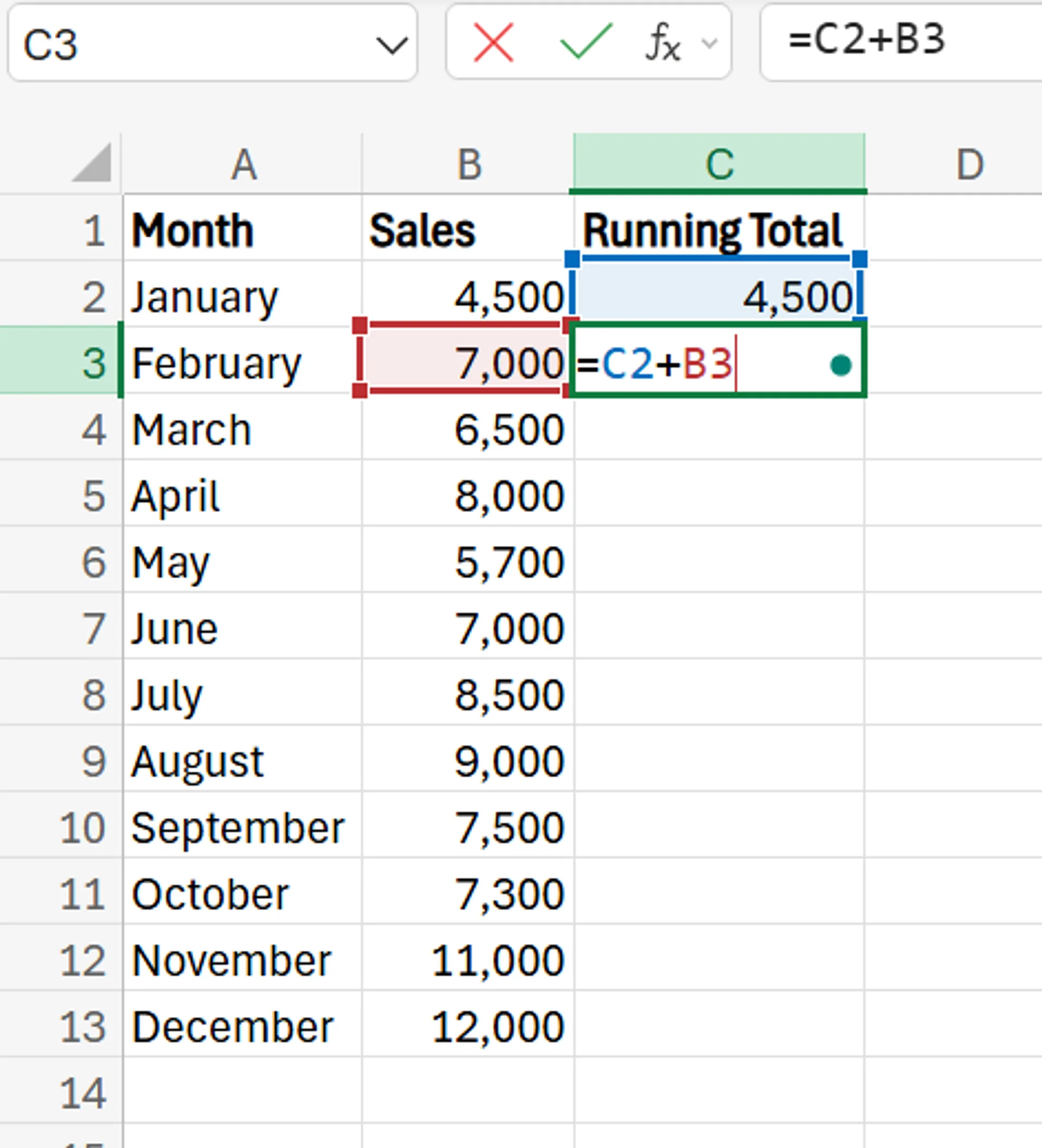 How to Calculate Rolling Total Excel