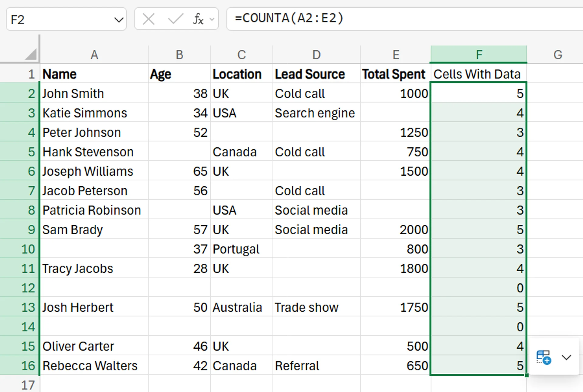 Excel Eliminate Empty Rows