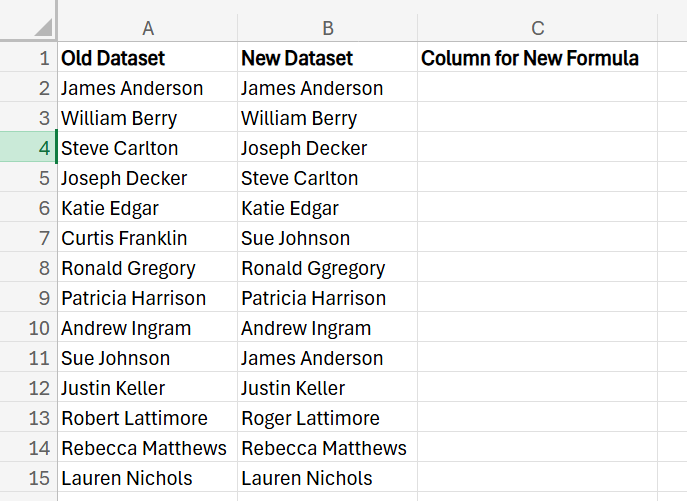 How to Compare Two Columns in Excel