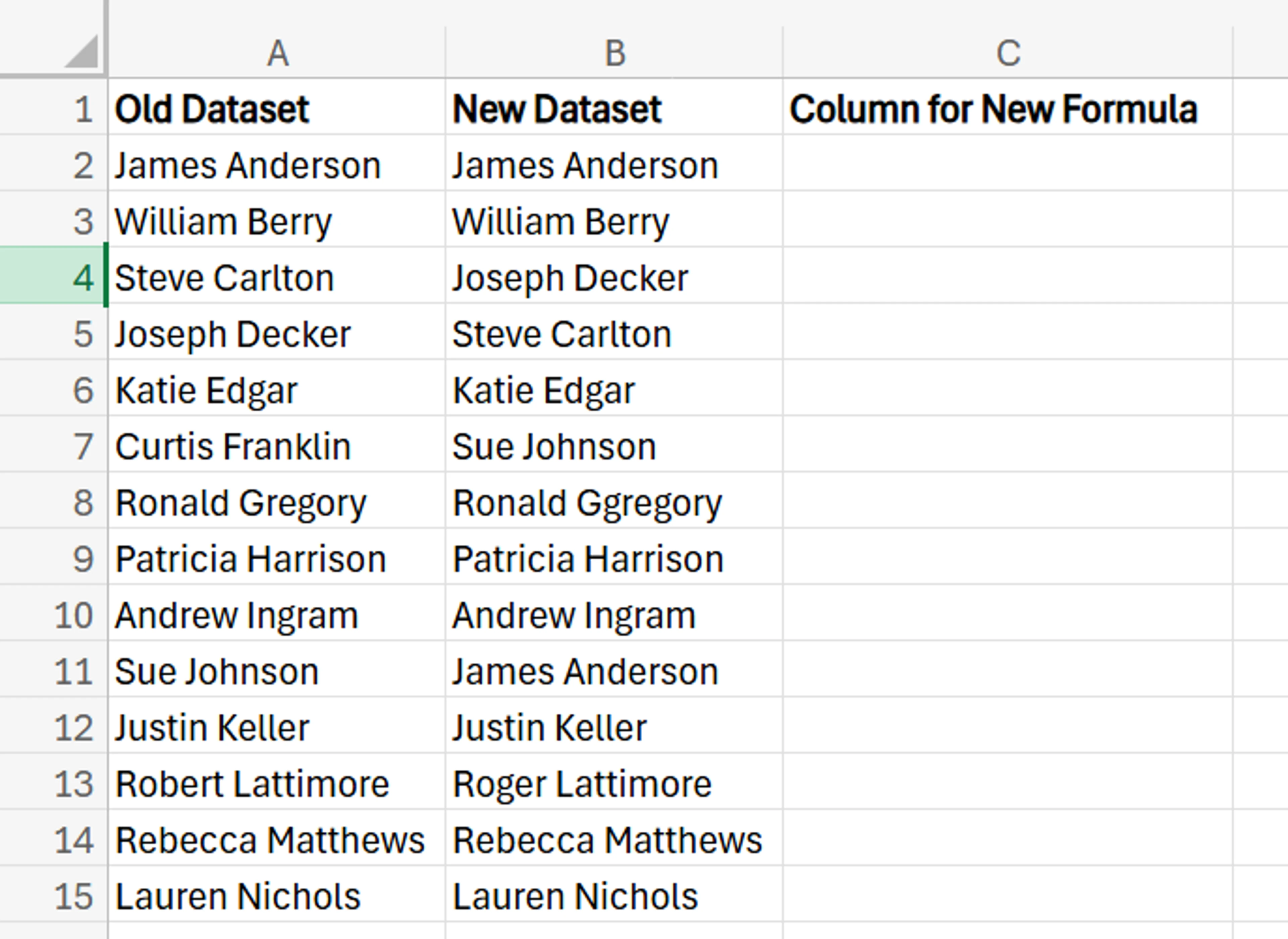 How to Compare Two Columns in Excel