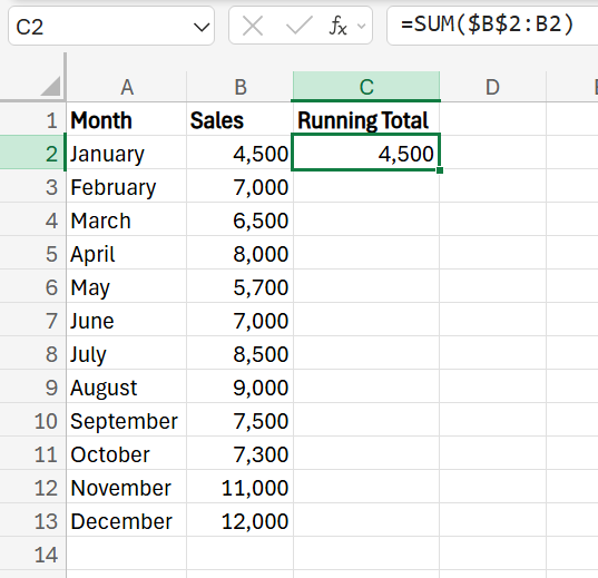 How to Calculate Rolling Total Excel