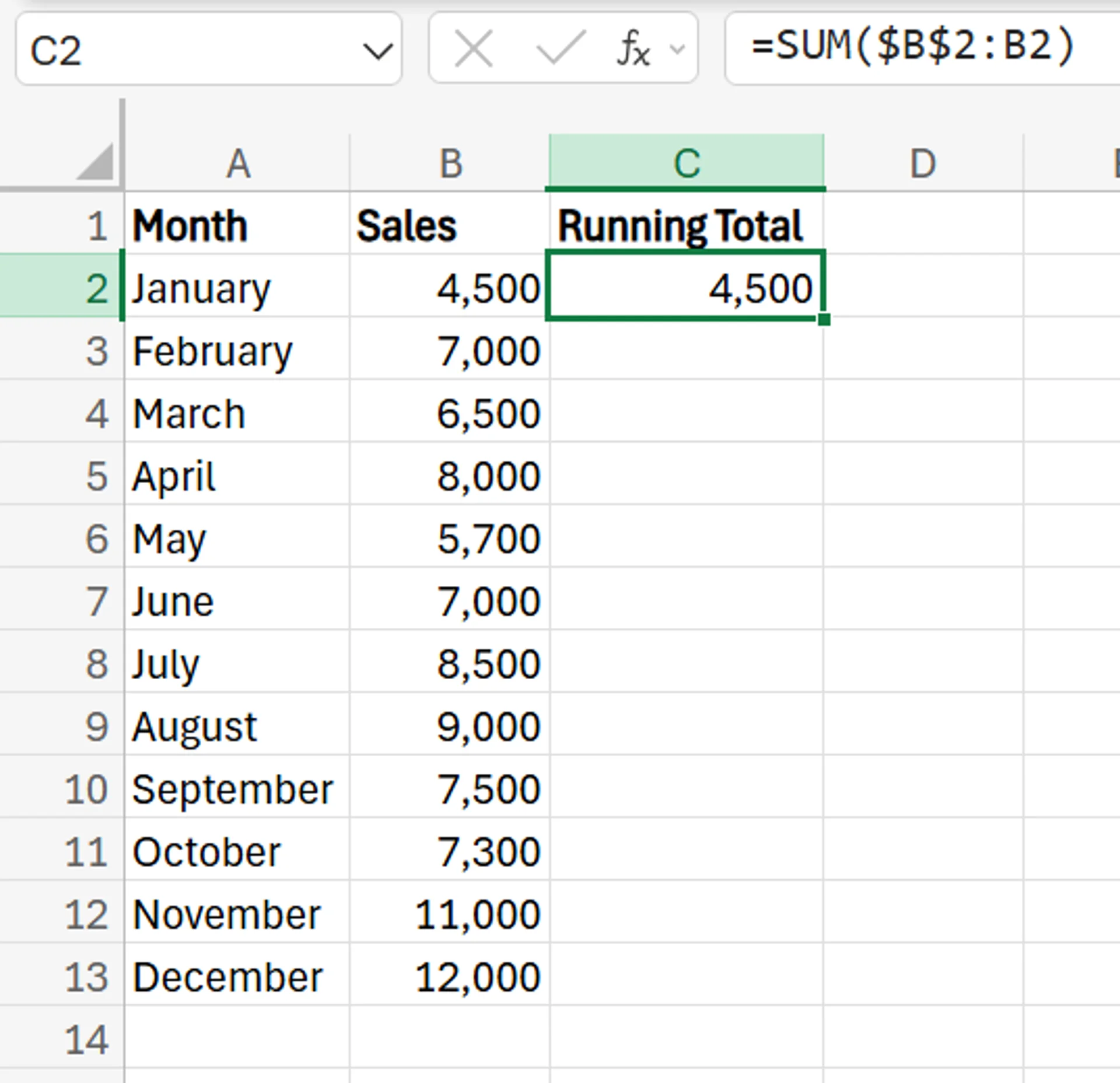 How to Calculate Rolling Total Excel