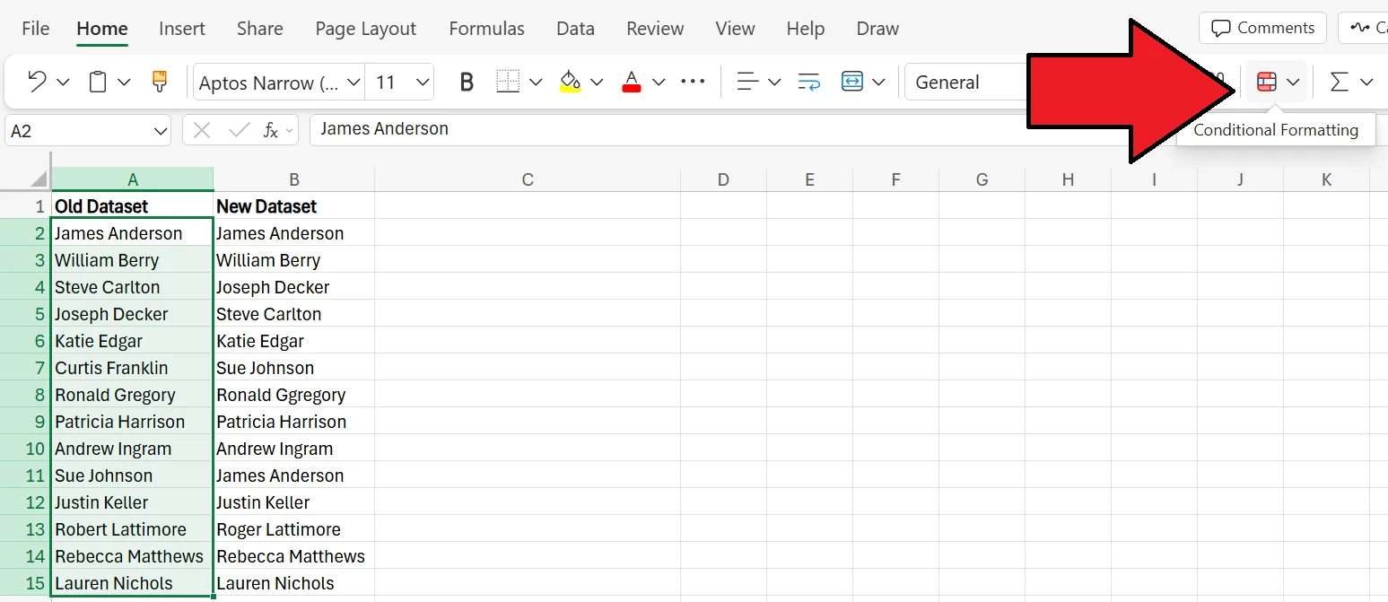 How to Compare Two Columns in Excel