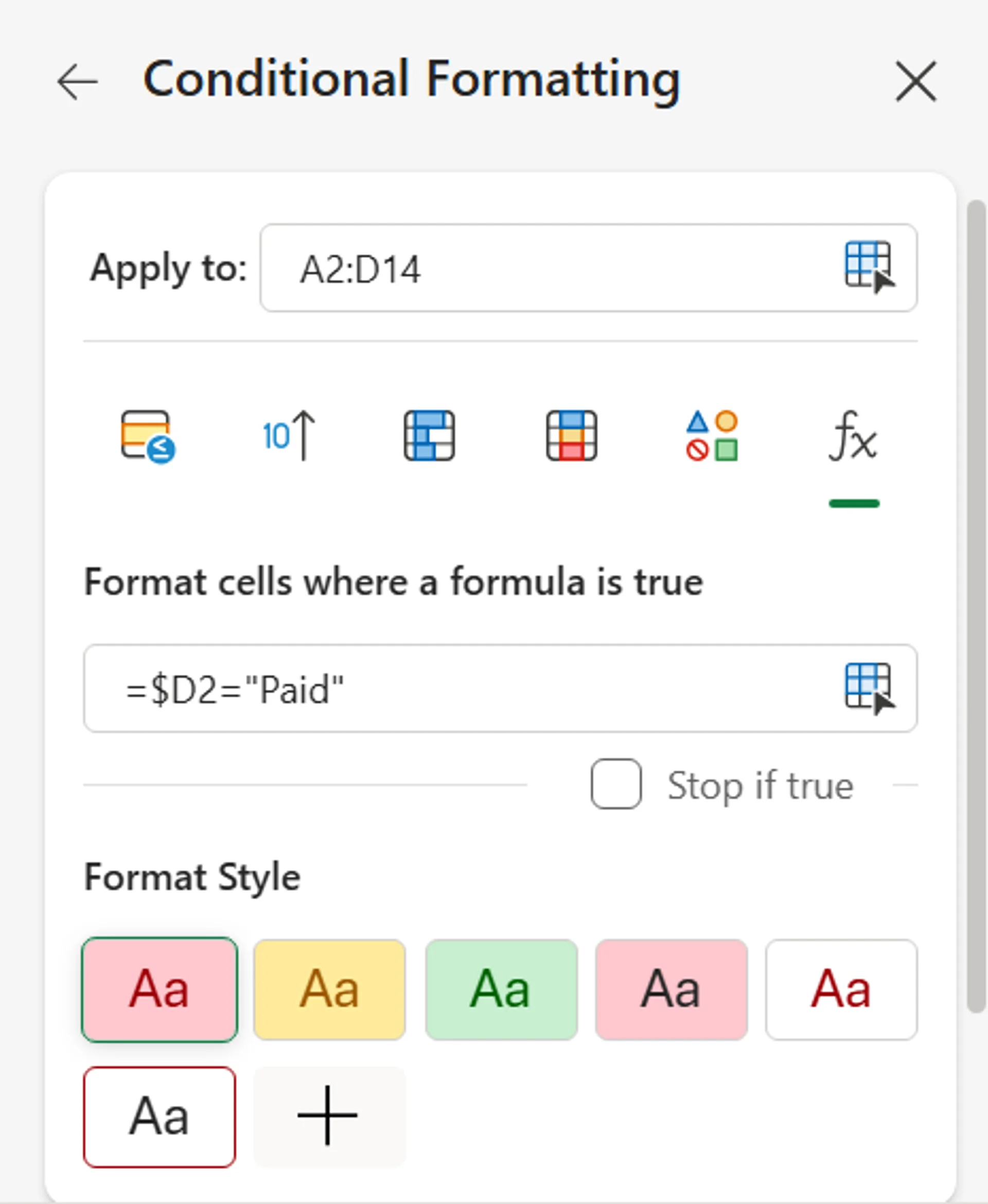 Conditional Formatting Excel