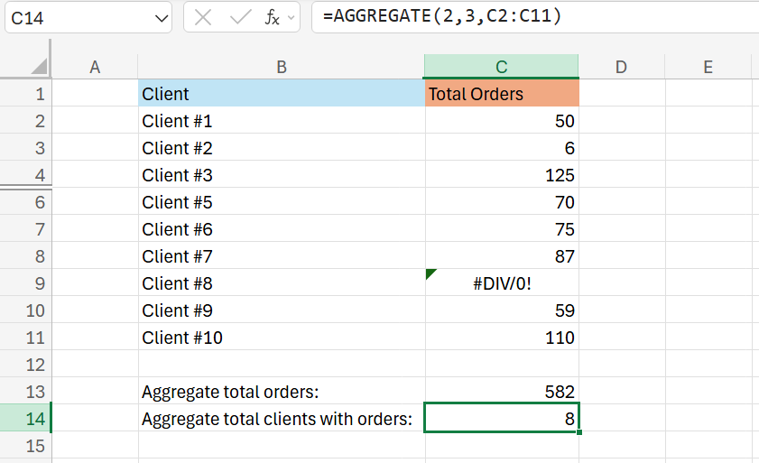 Aggregate Excel Results