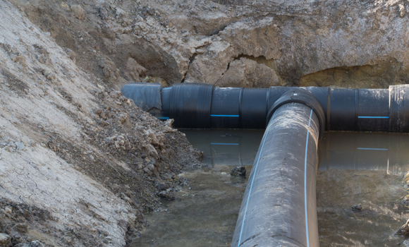 Image of an underground water supply pipe
