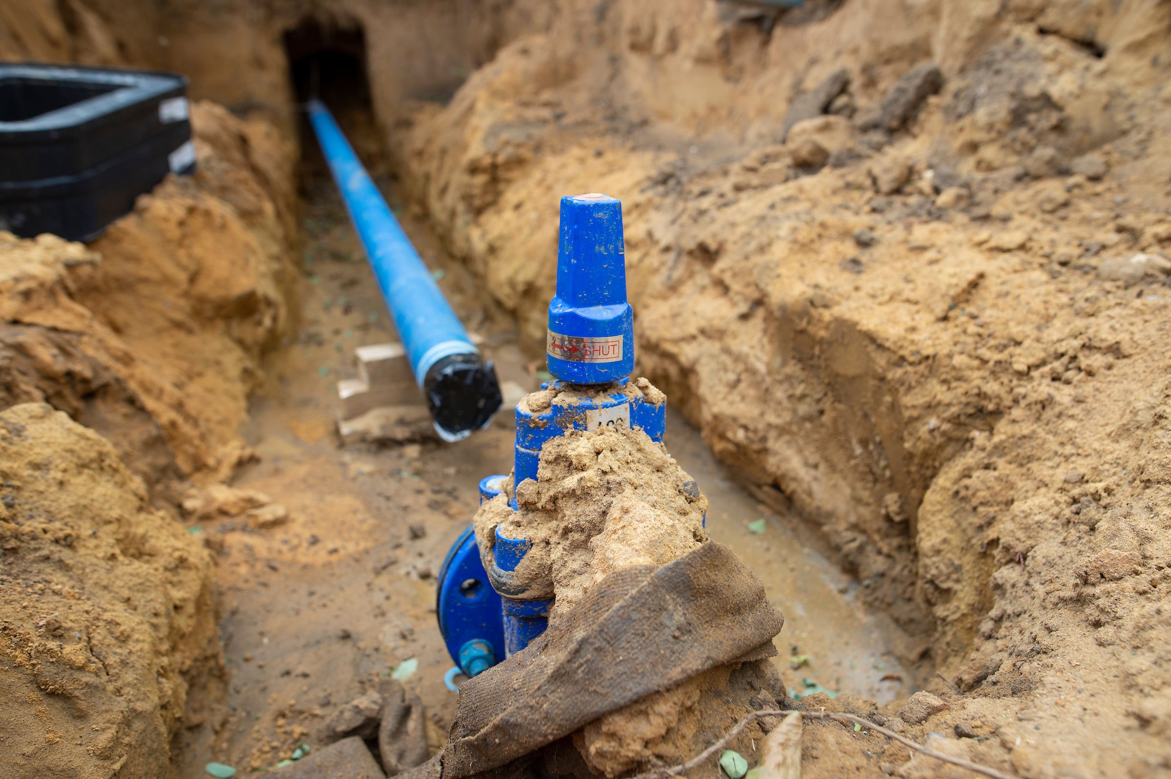 Decorative image of a water supply pipe being installed by Waterlink