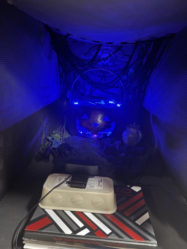 inside of scene housing with a webcam