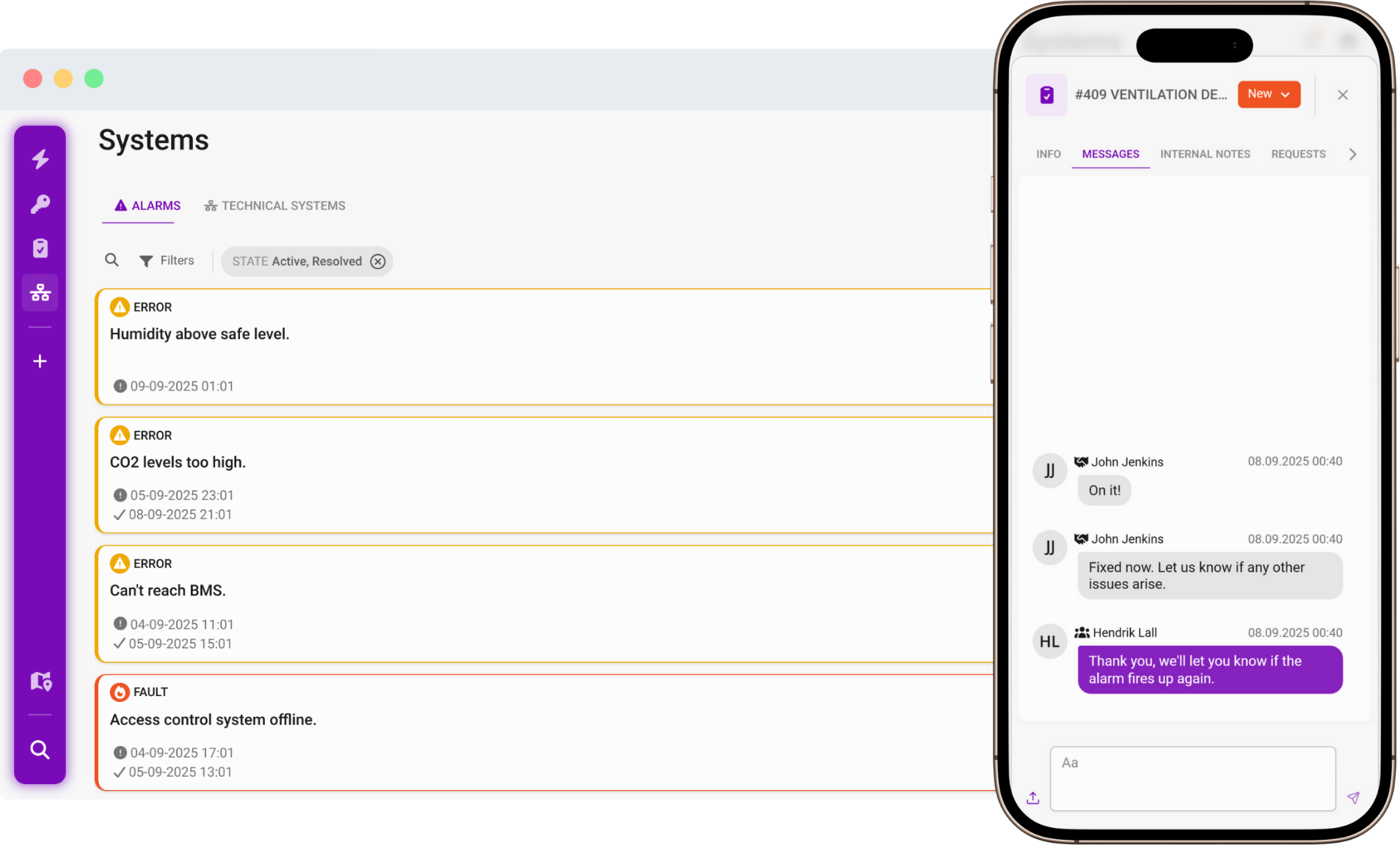 Smart, centralized alarms