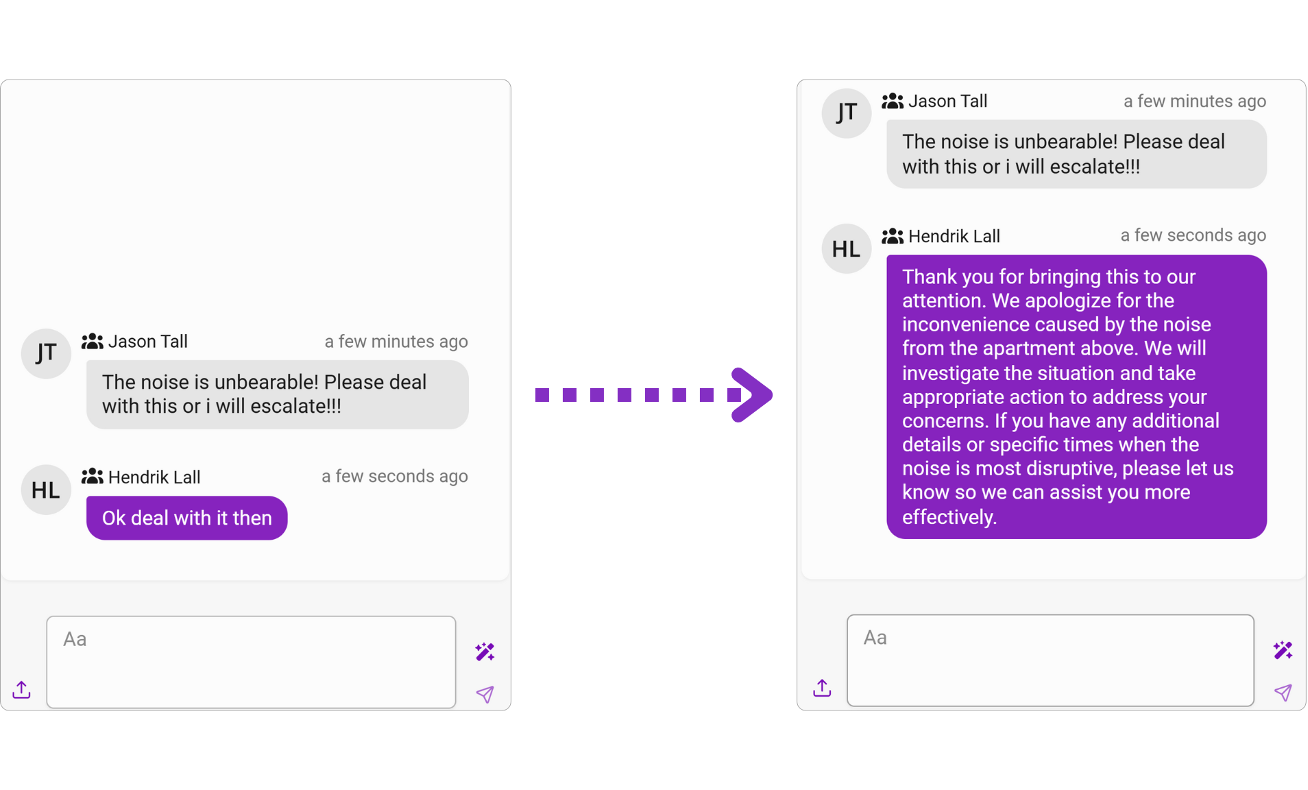 Tenant communication polisher