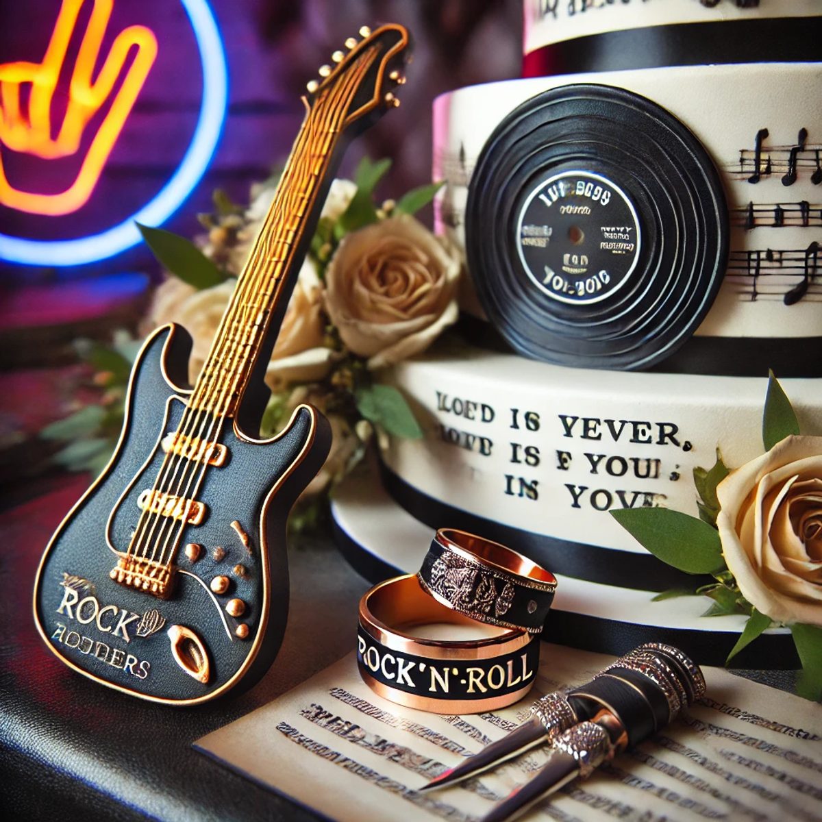 détail pour un thème rock'n'roll pour un mariage