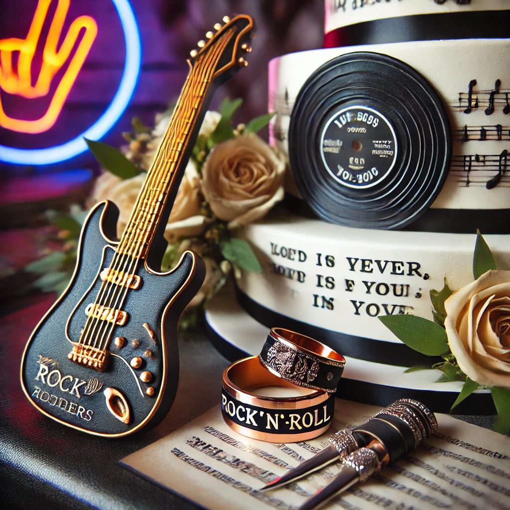 détail pour un thème rock'n'roll pour un mariage