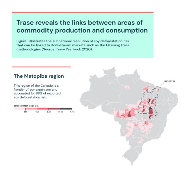 Trase reveals the links between areas of commodity production and consumption