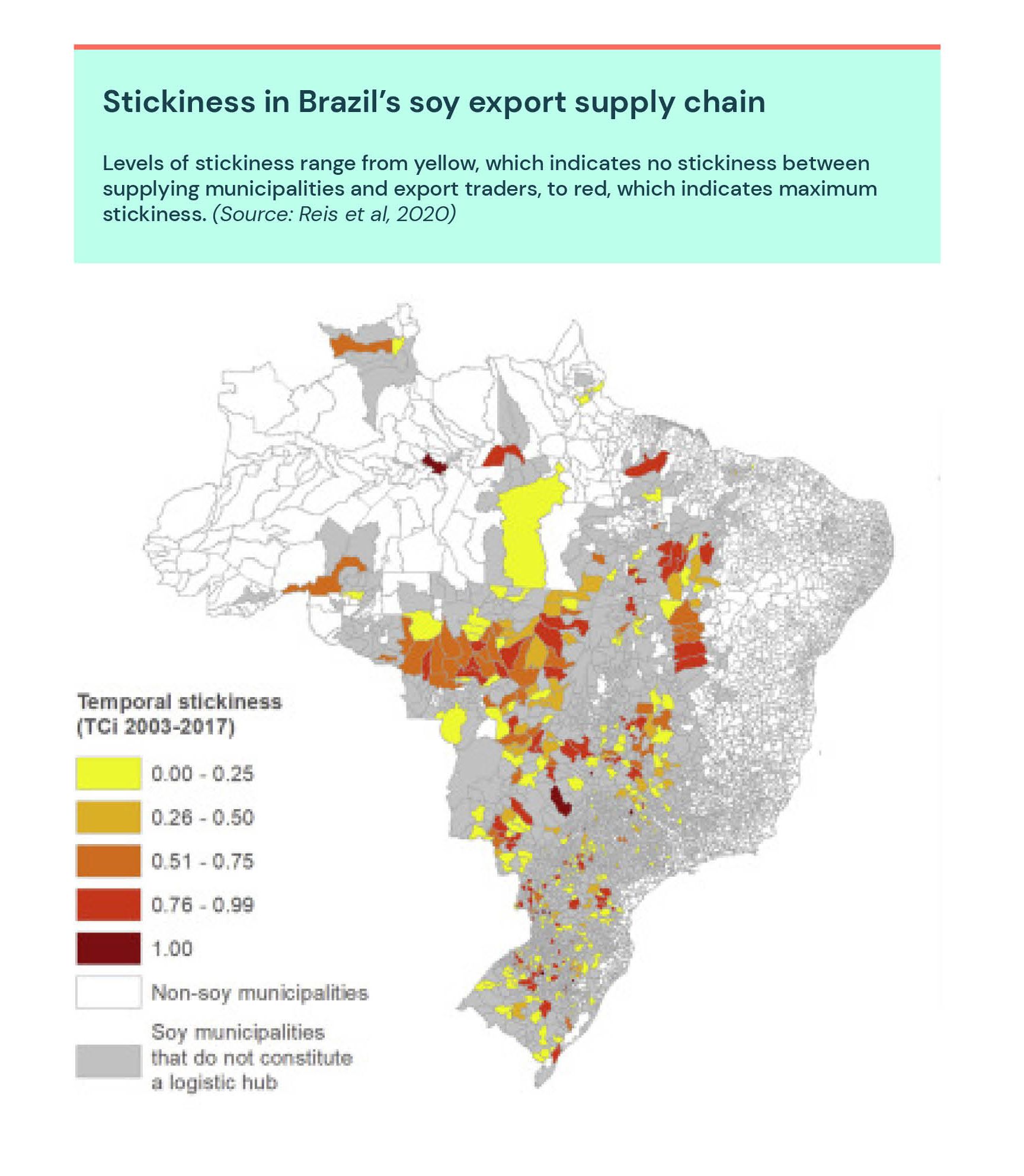 Map of stickiness for Brazil soy