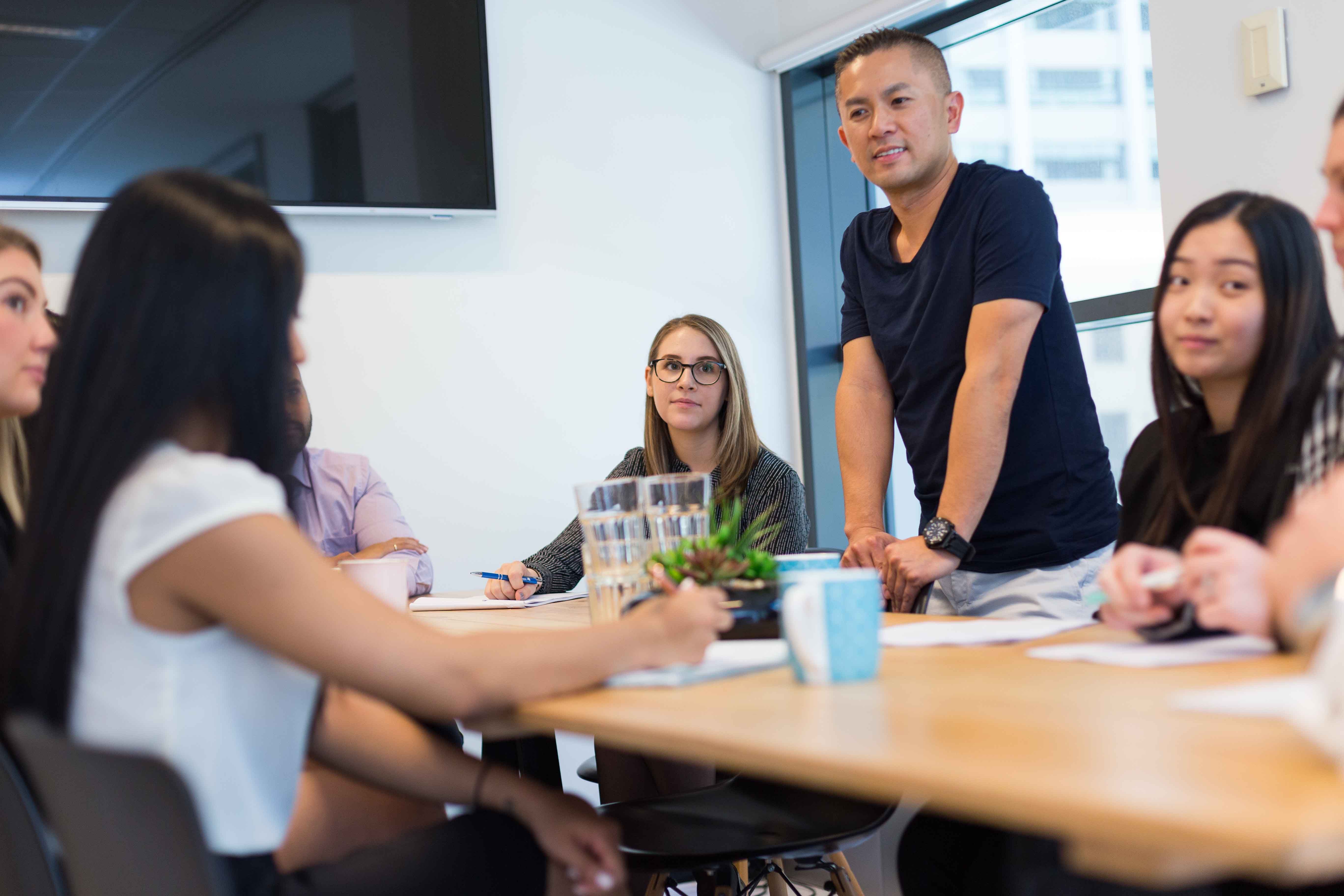 team discussing receivership