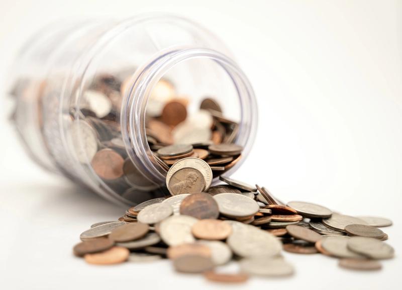 coins in a jar