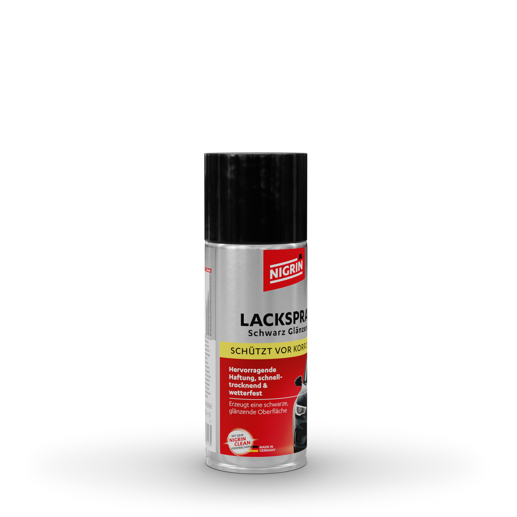 Schwarzer Lackspray in einer Sprühdose