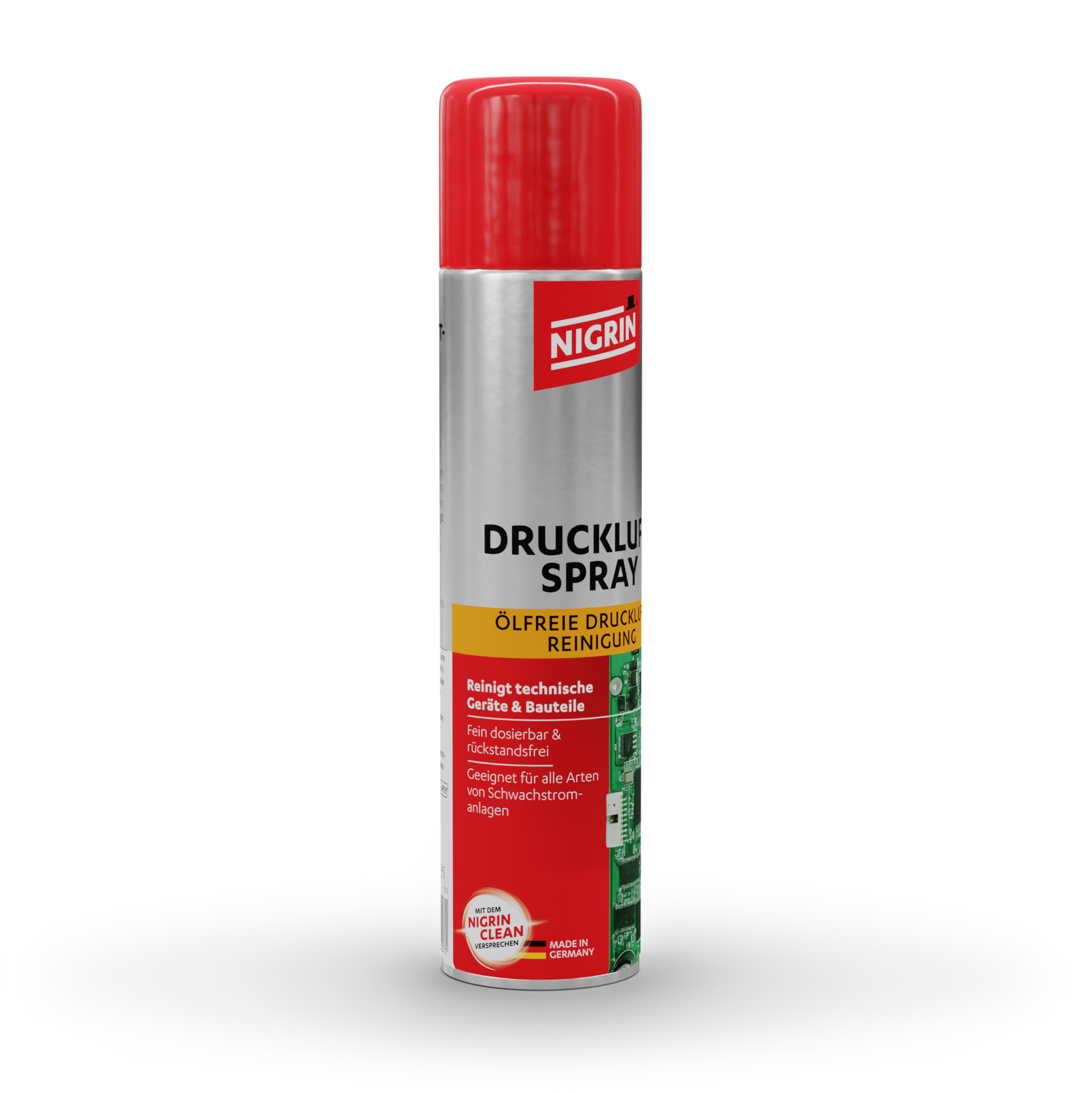 NIGRIN Druckluftspray 400 Ml – ölfrei, Rückstandsfrei, Für Elektronik & Schwer Zugängliche Stellen Rückstandsfrei Entstauben