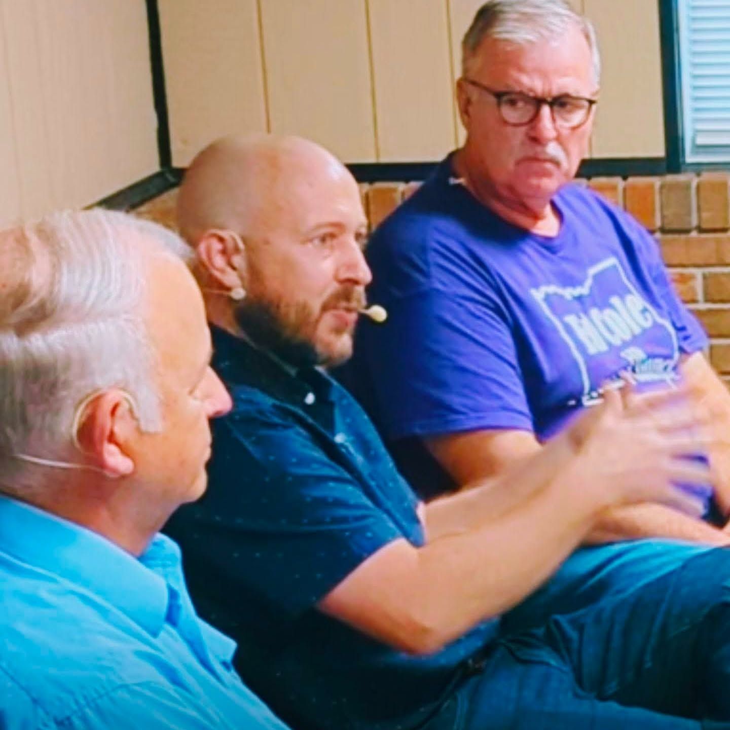 Neighbors and panelists discuss local issues at the September 8 town hall in Ireland, Indiana.