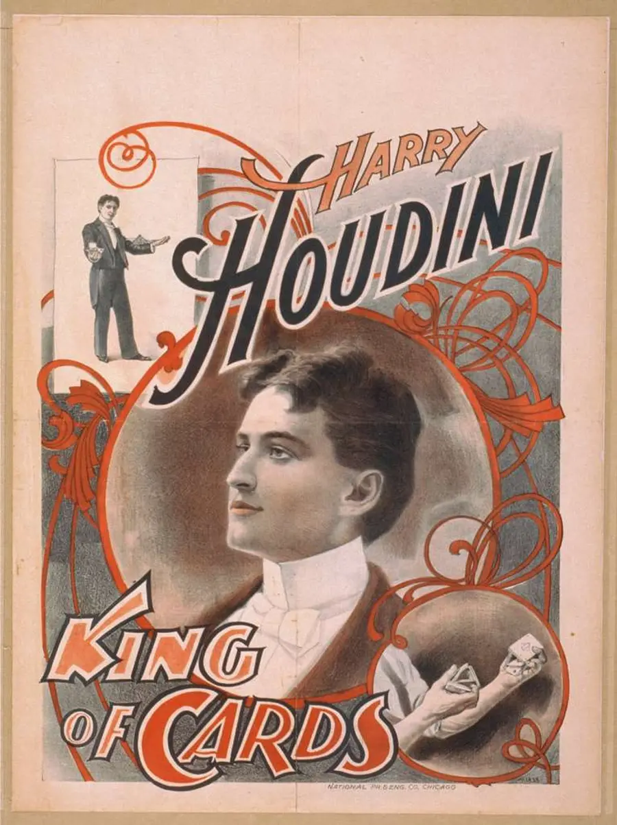 Historisk plakat: «Harry Houdini – King of Cards»