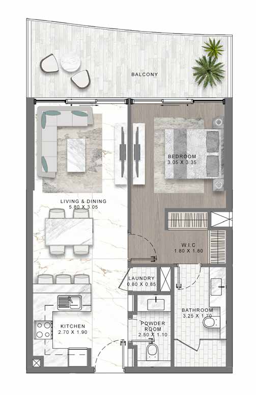 1 Bedroom Floorplan