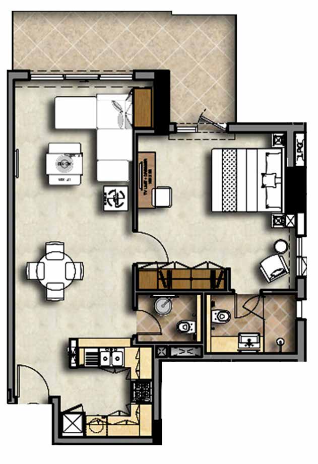 1 Bedroom Floorplan