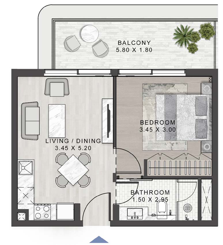 1 Bedroom Floorplan