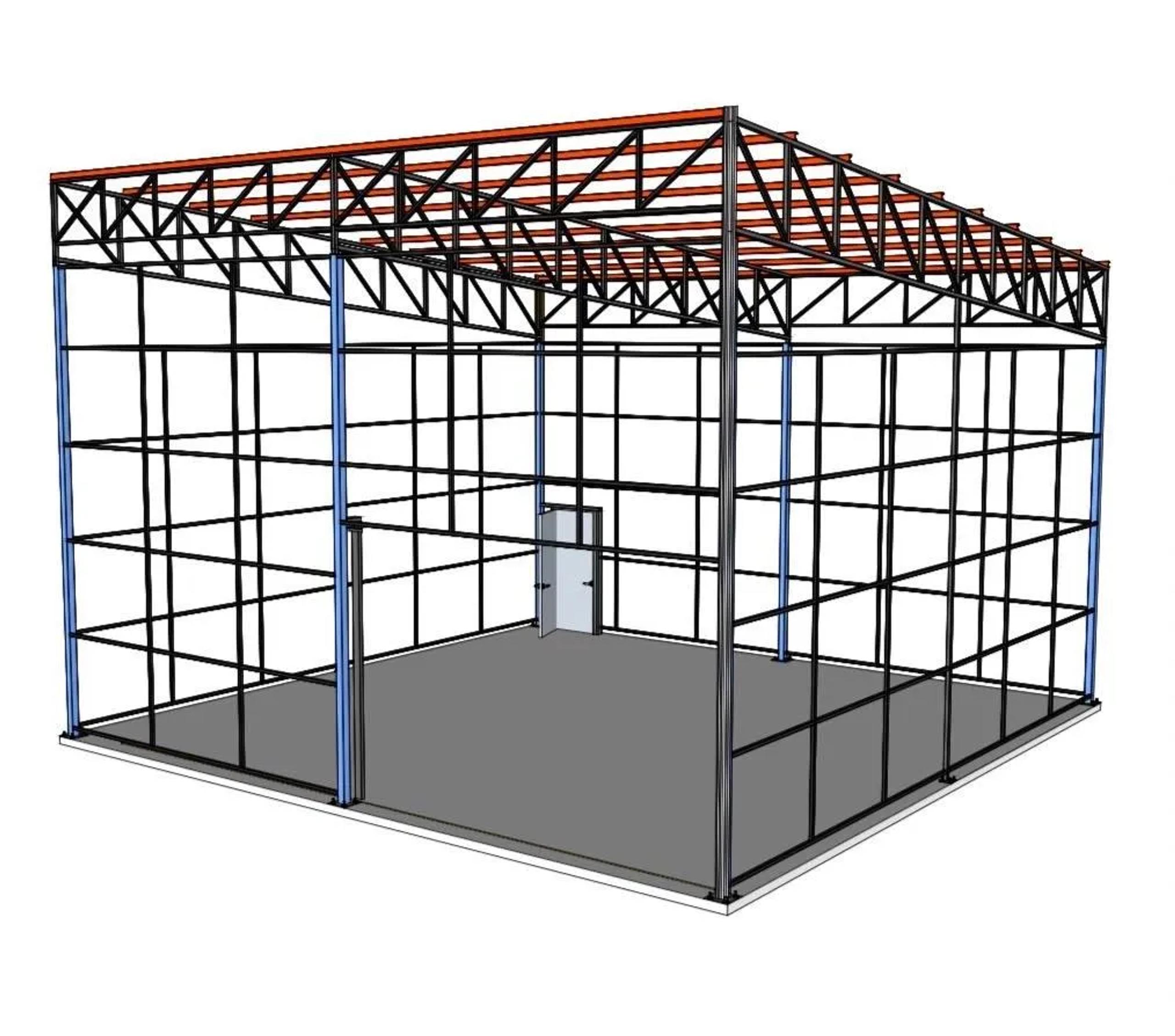แบบจำลอง 3 มิติโครงสร้างเหล็กสำหรับงานให้คำปรึกษาและออกแบบอาคาร | 3D steel structure rendering for a building consultation and design service