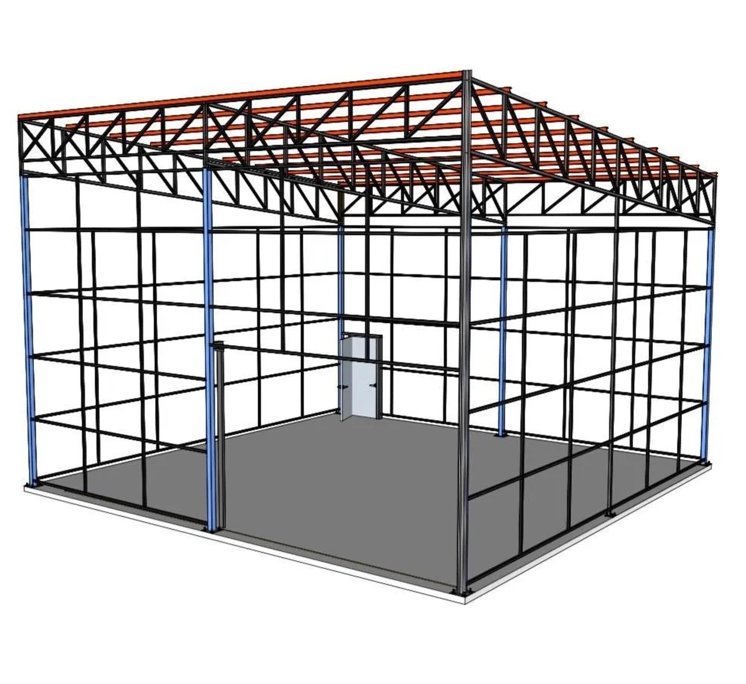 แบบจำลอง 3 มิติโครงสร้างเหล็กสำหรับงานให้คำปรึกษาและออกแบบอาคาร | 3D steel structure rendering for a building consultation and design service