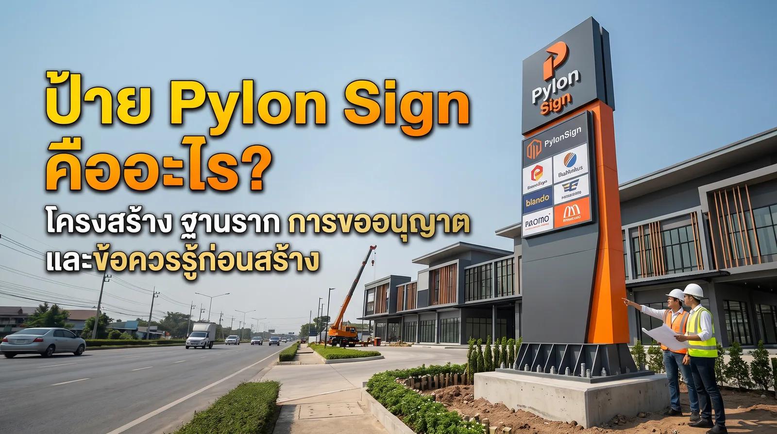 ป้าย Pylon Sign คืออะไร? โครงสร้าง ฐานราก การขออนุญาต และข้อควรรู้ก่อนสร้าง