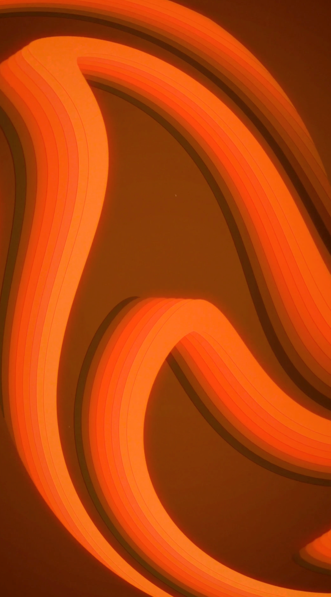 Flowing orange and amber swirl artwork