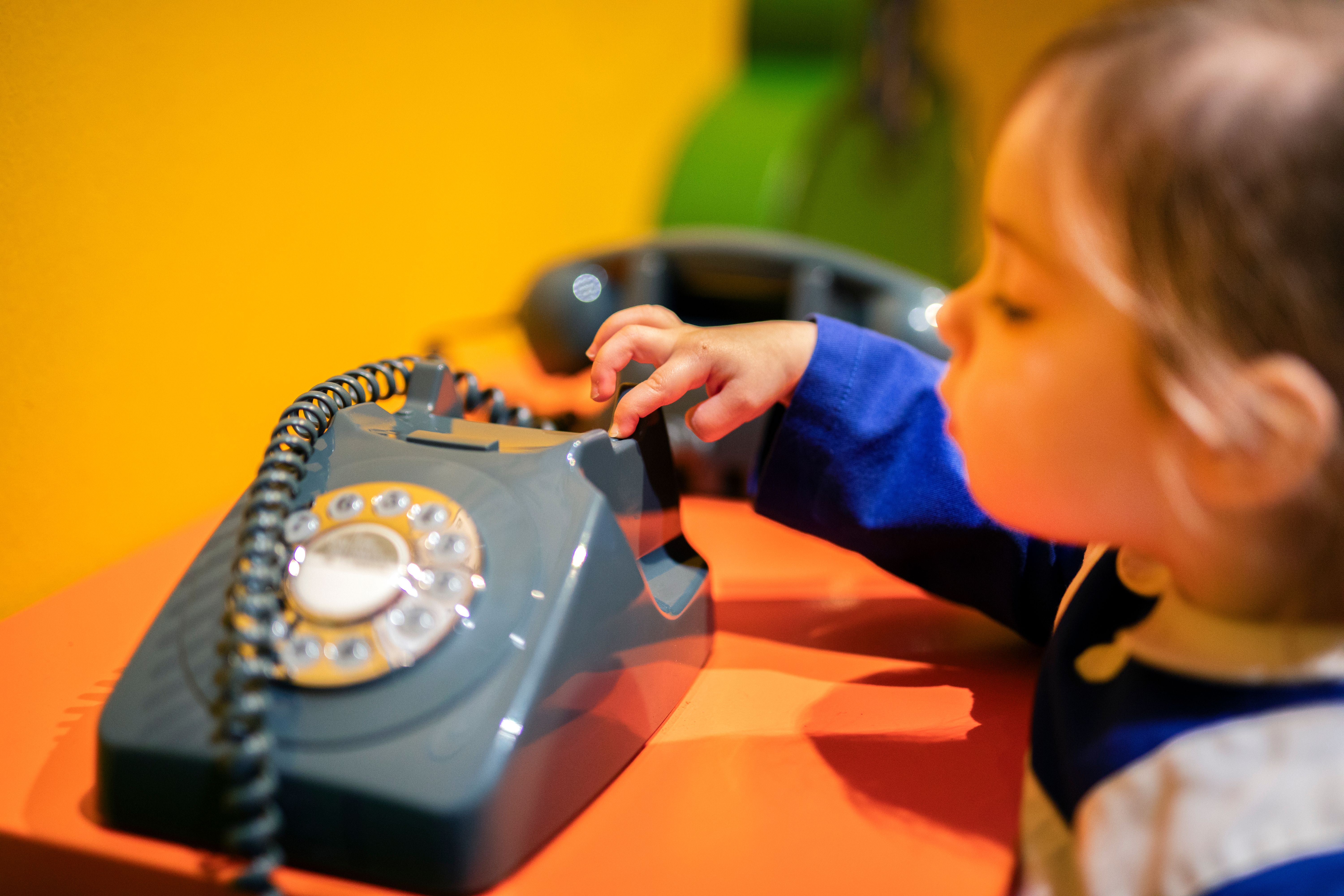 child with telephone