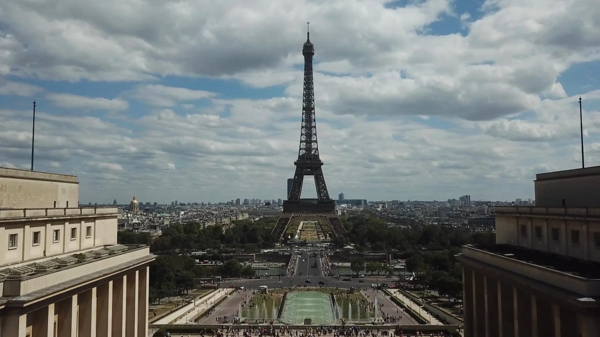 The Eiffel Tower seen from the Trocadéro, Paris