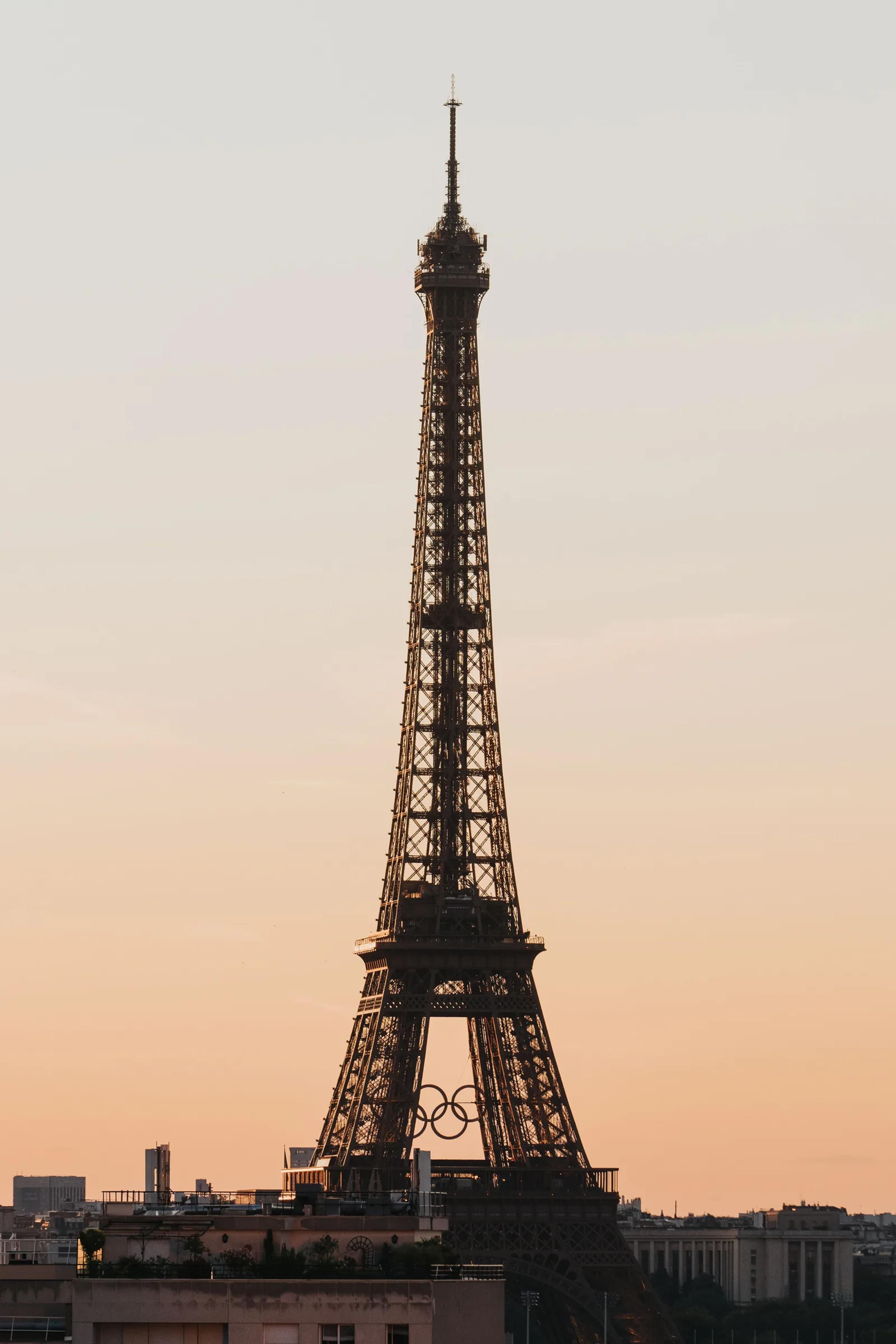The Eiffel Tower at dusk