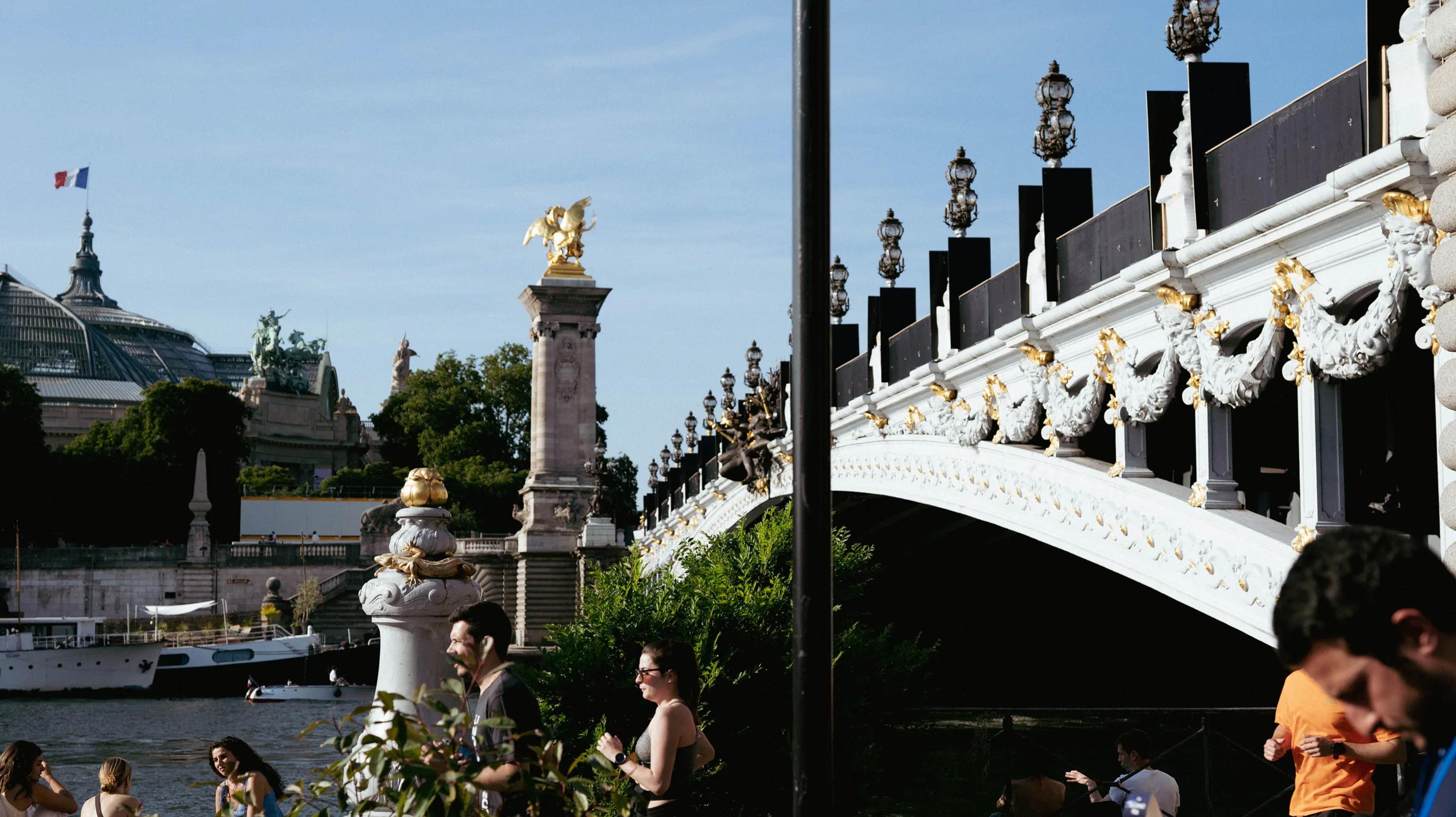 The Pont Alexandre III seen from the venue on the Seine