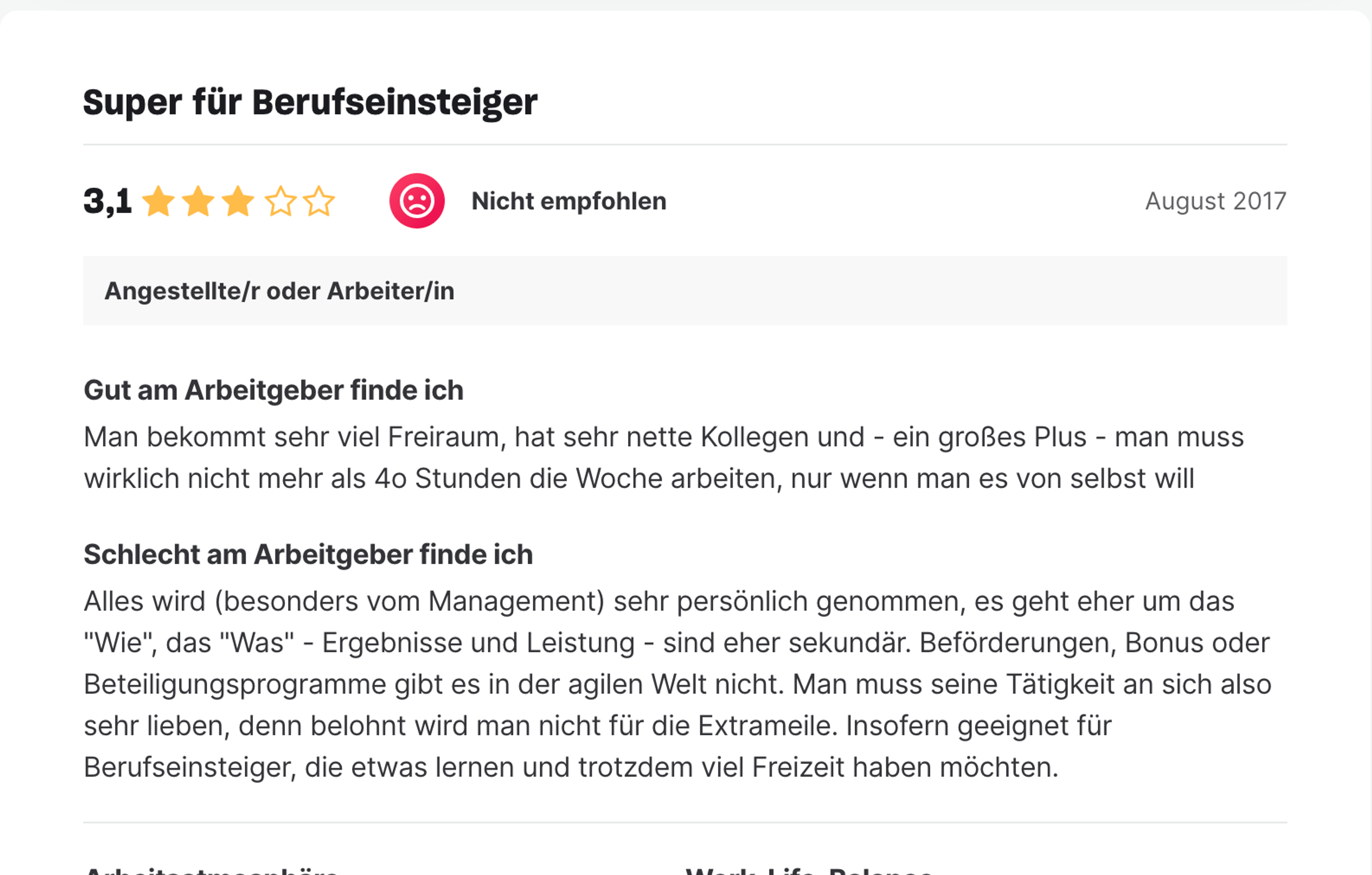 Screenshot of the rating. The original review is not available anymore.