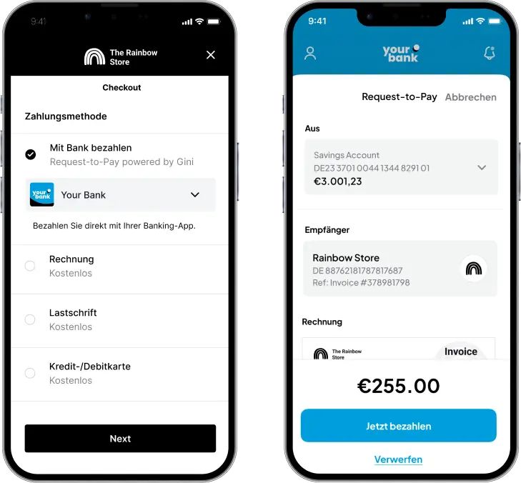 Bezahlen via App-zu-App