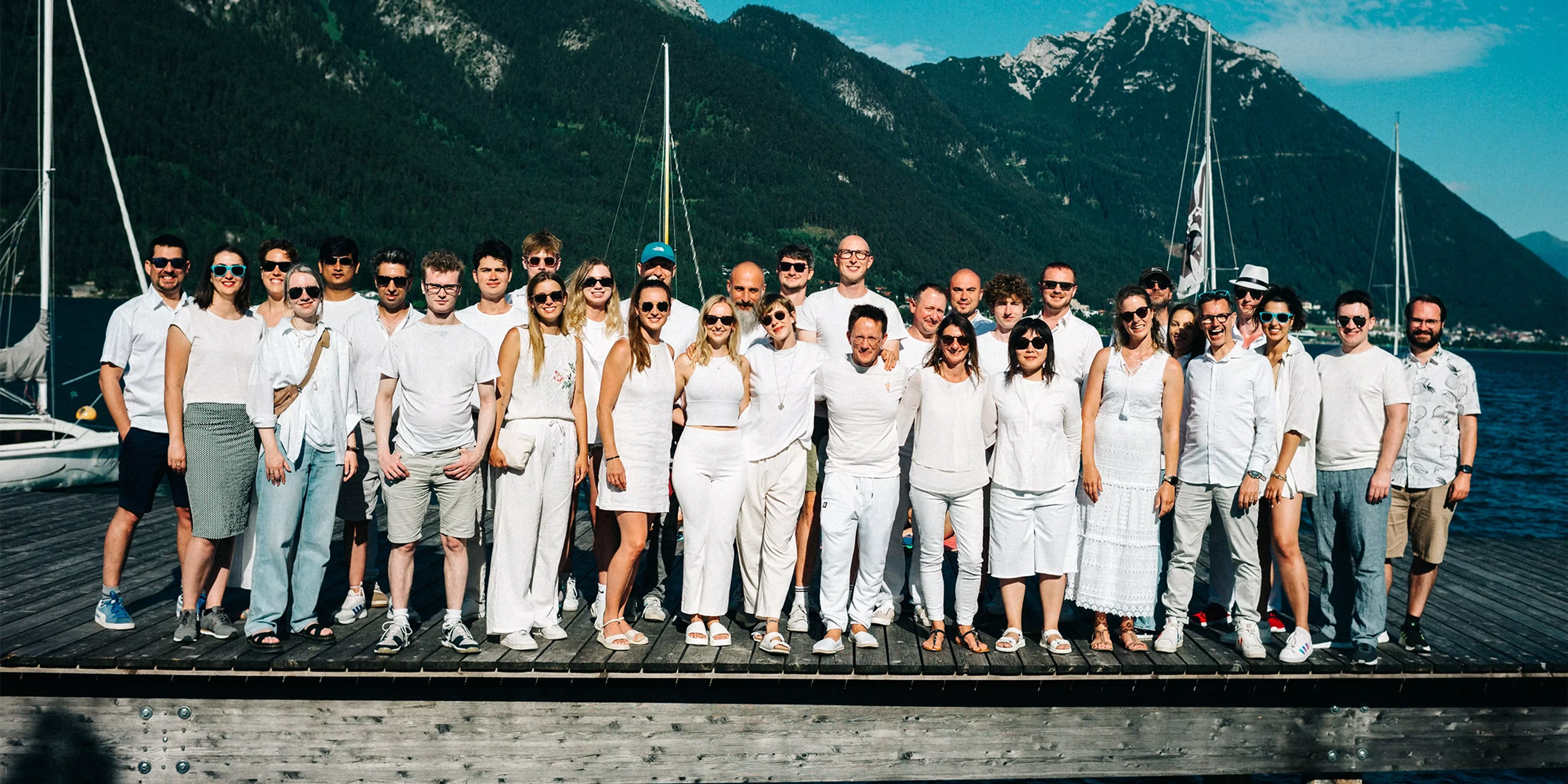 Gini team at an offsite in the mountains