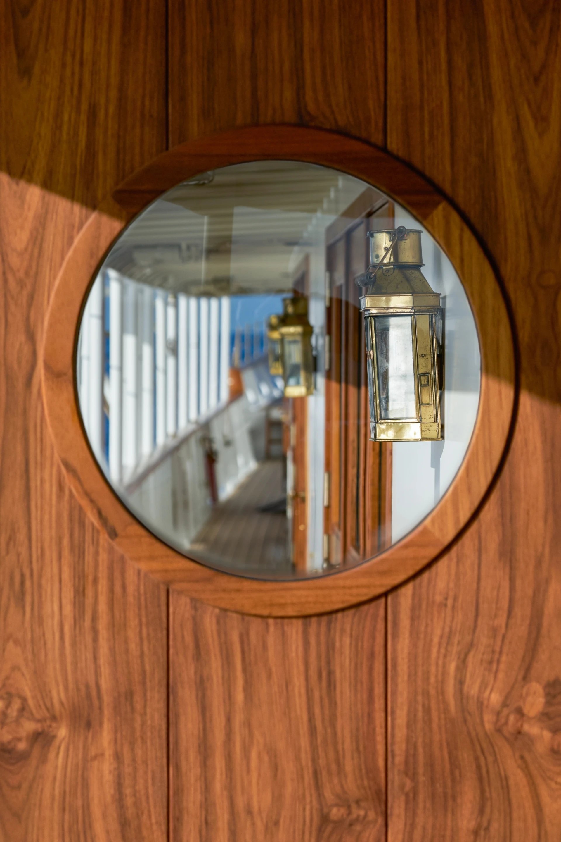 Reclaimed teak deck detail on the 1930s yacht