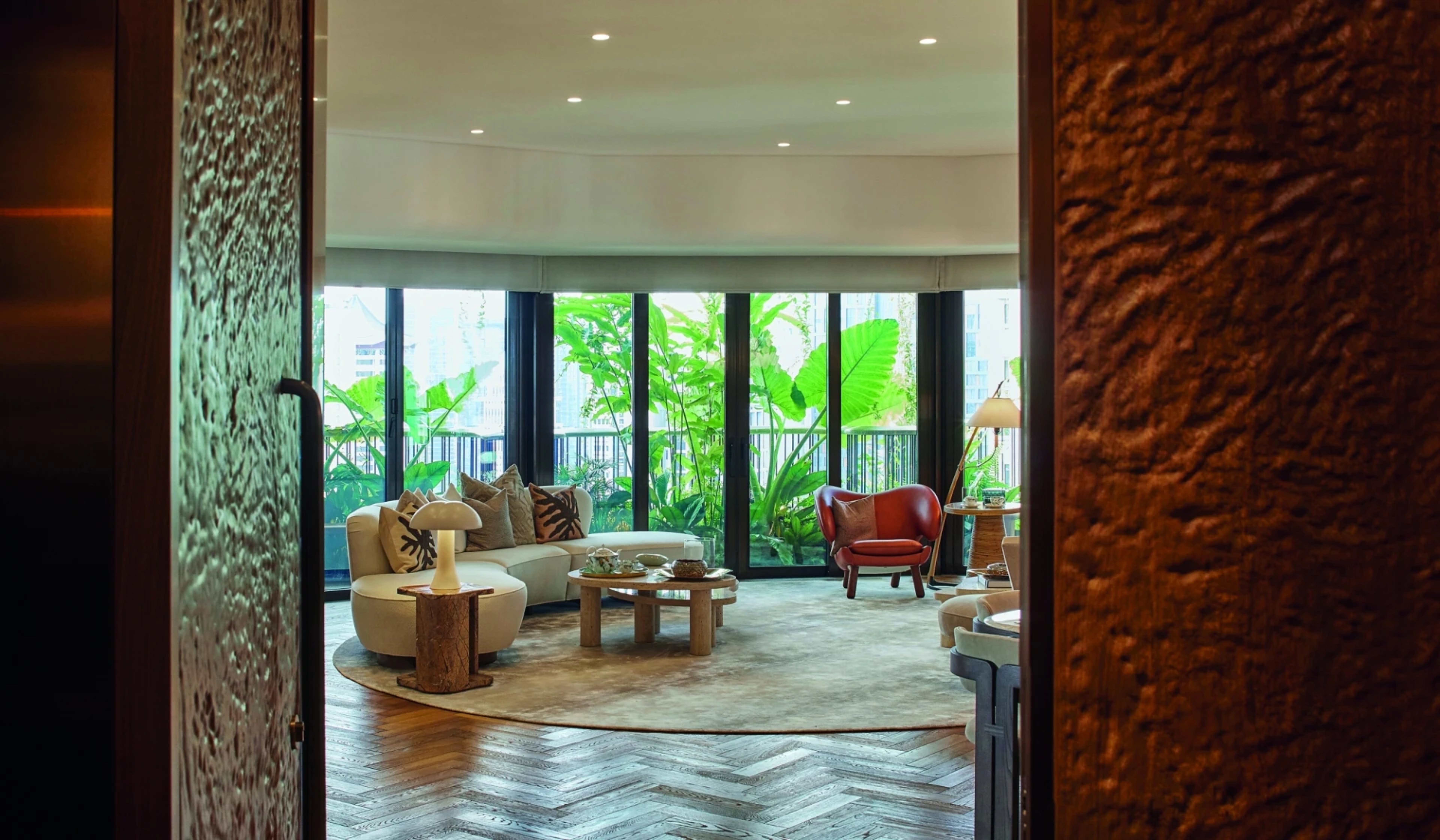 EDEN apartment interior with aged oak parquet
