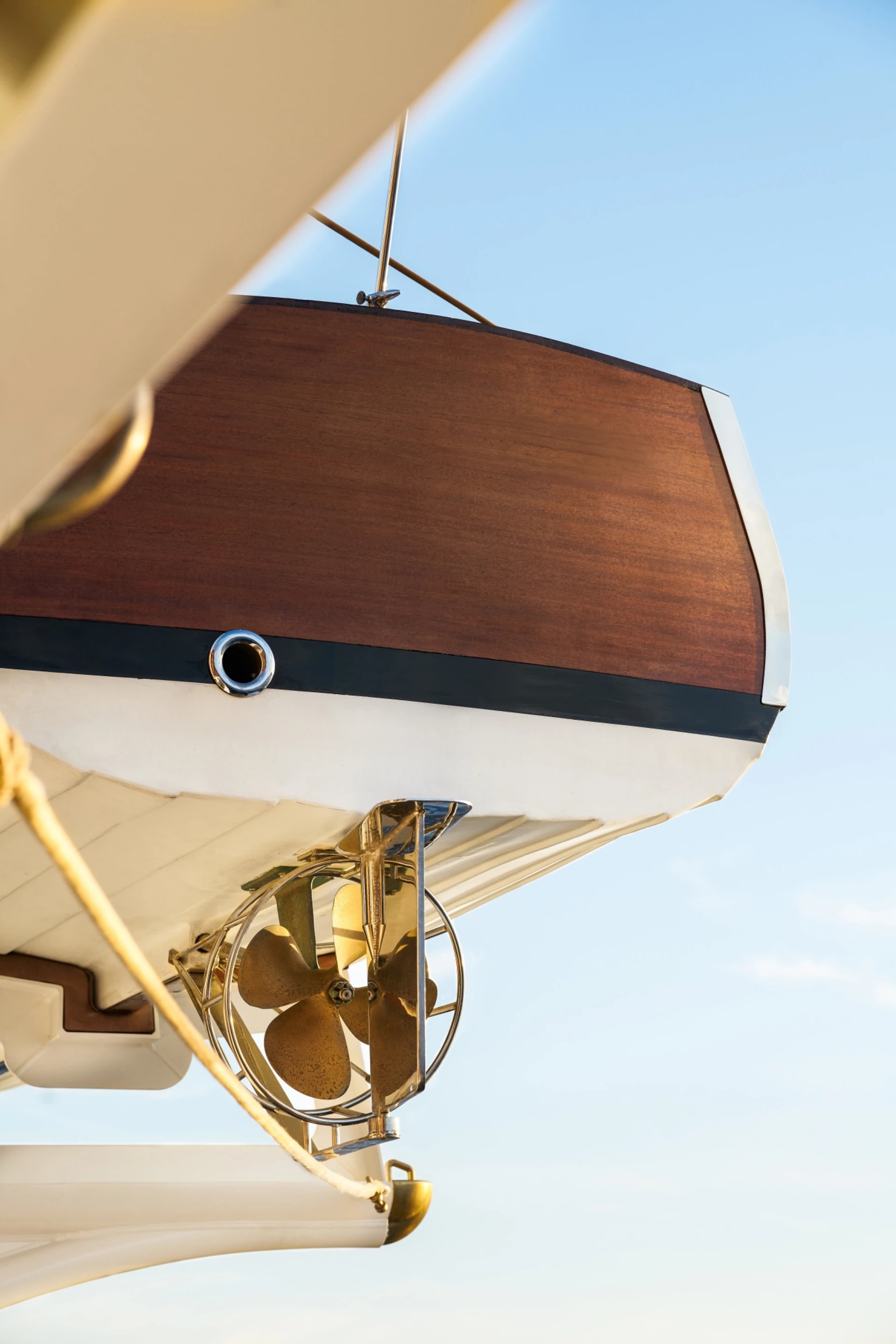 Reclaimed Burmese teak aboard the restored yacht