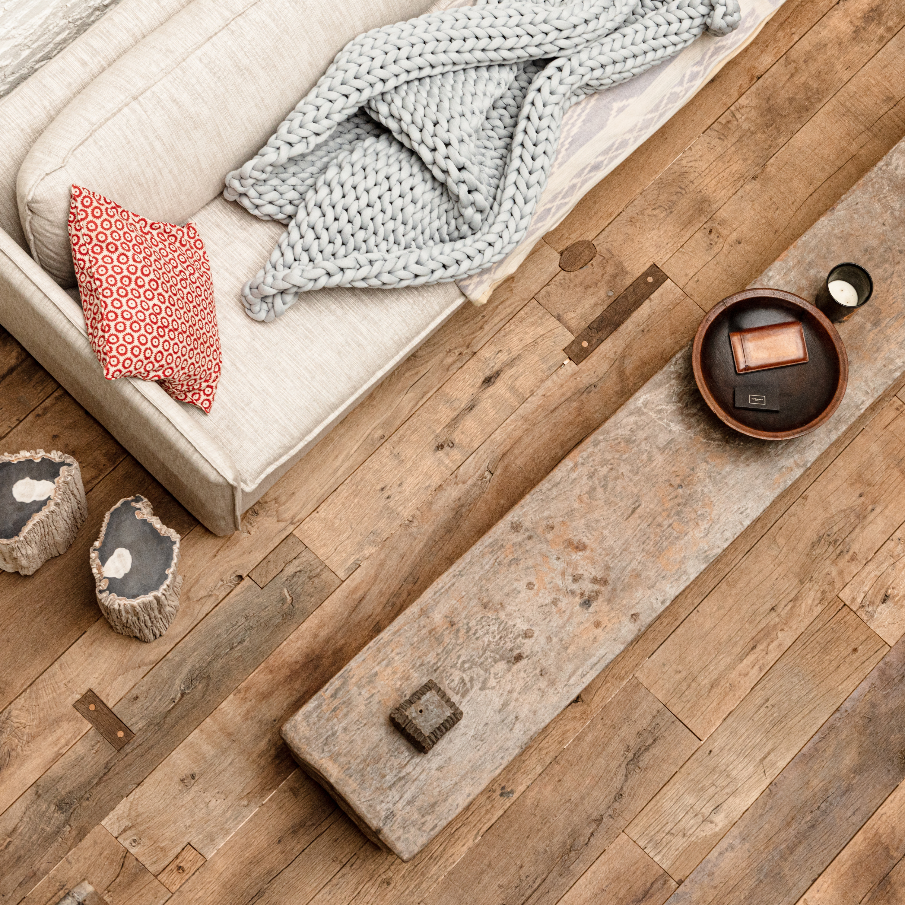 Overhead view of the Manhattan Loft oak floor