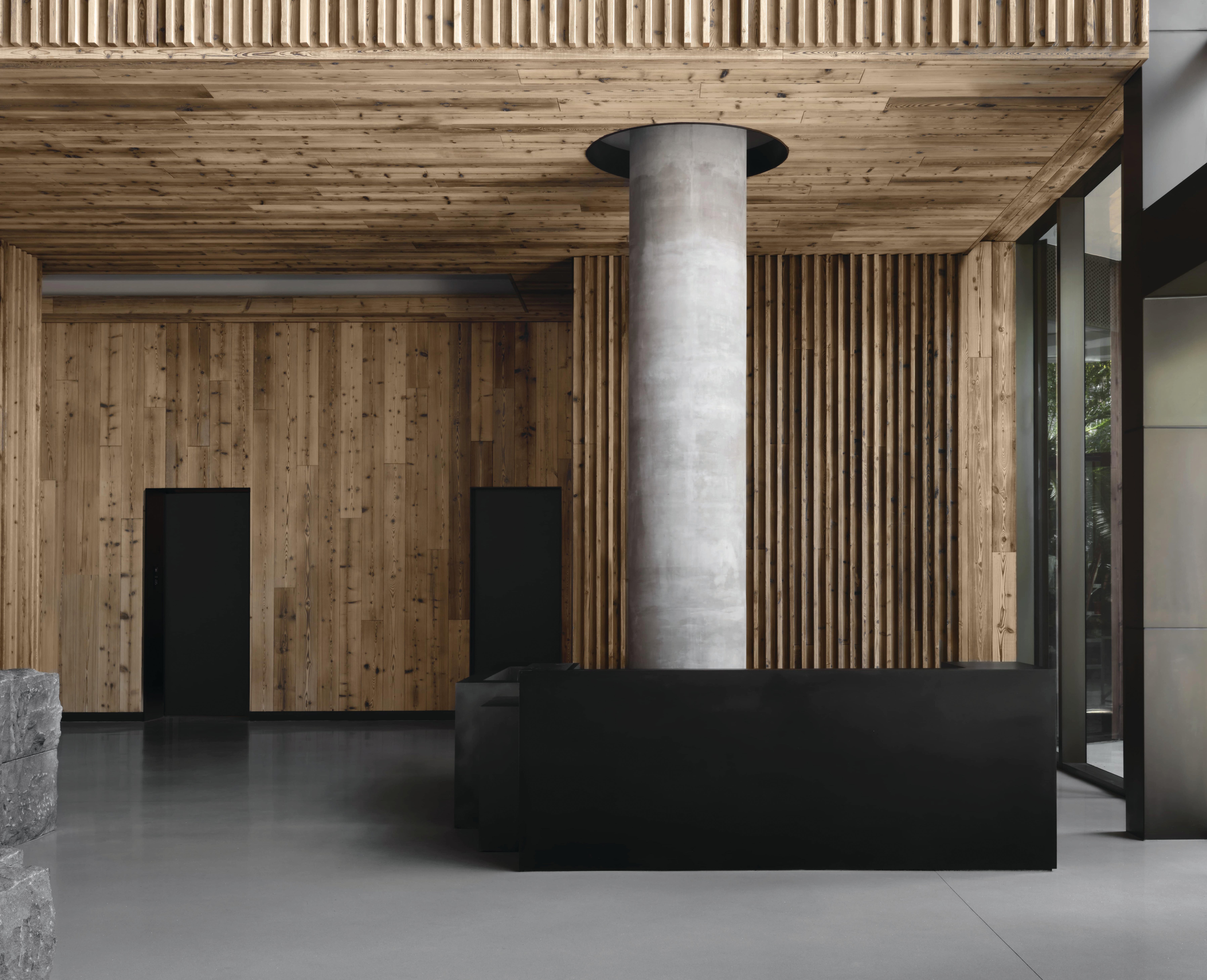 Starwood headquarters reception with Moth carbonised cladding