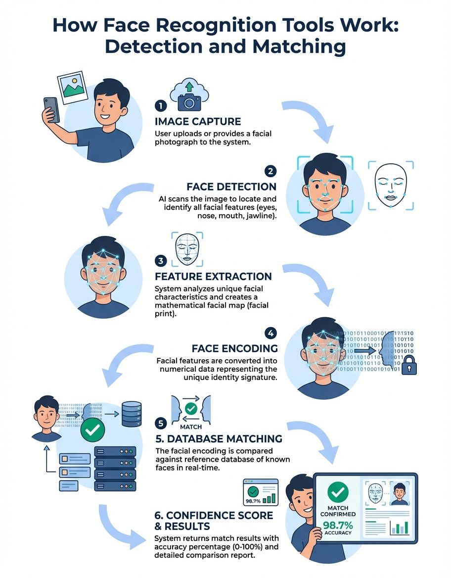 Biometric facial recognition system analyzing facial geometry and features