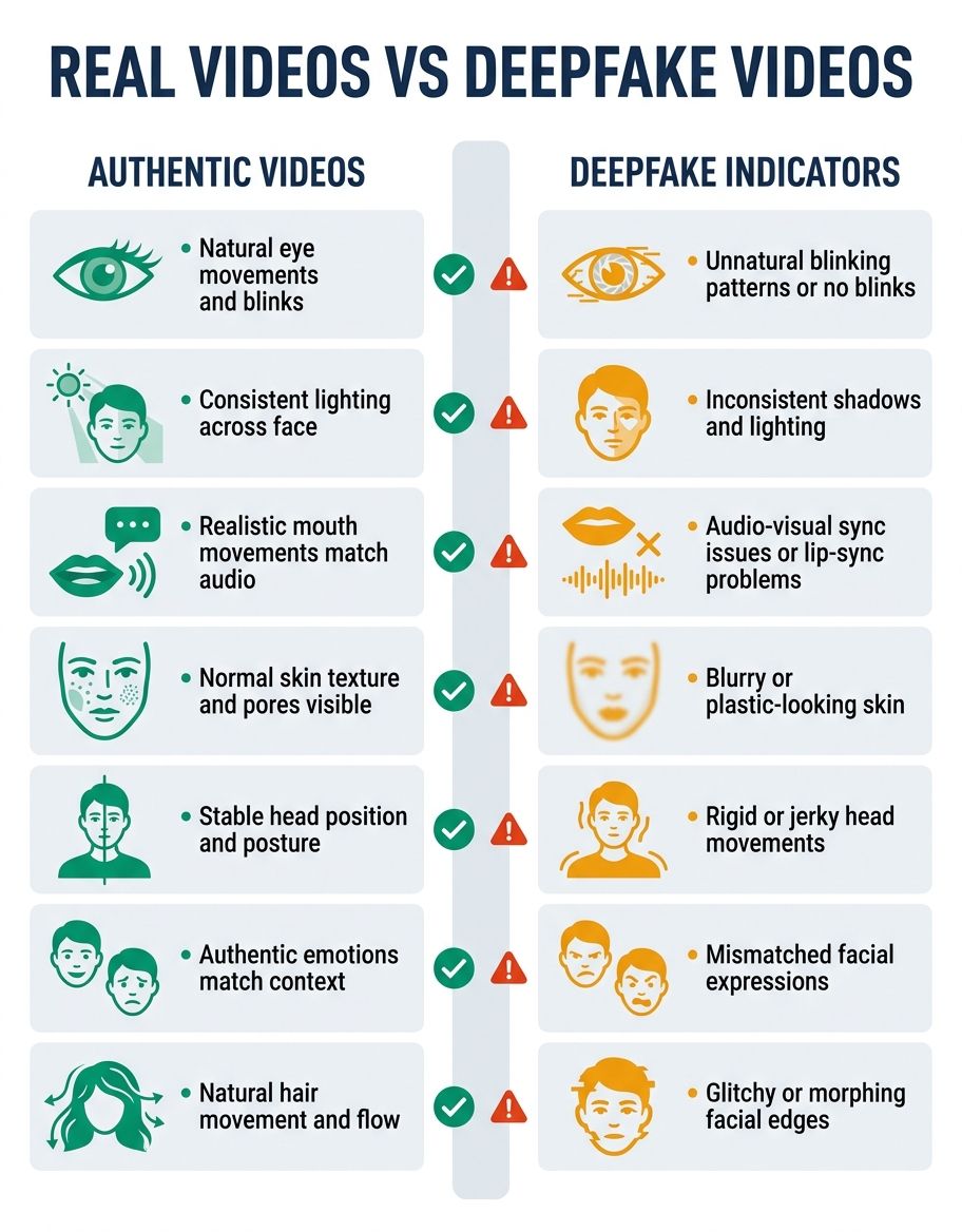 Visual comparison table showing how to spot a deepfake features and capabilities