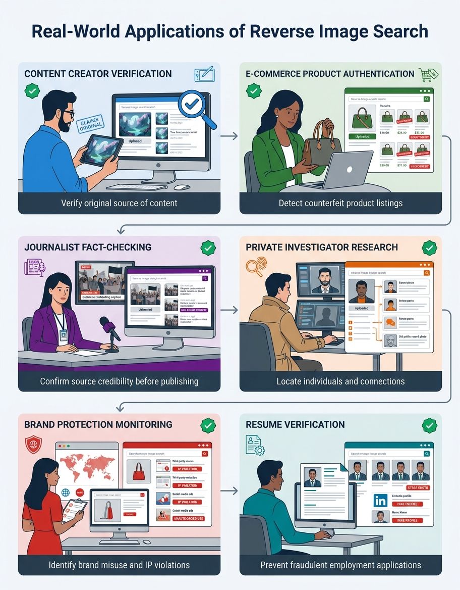Real-world applications of reverse image search across different industries and scenarios