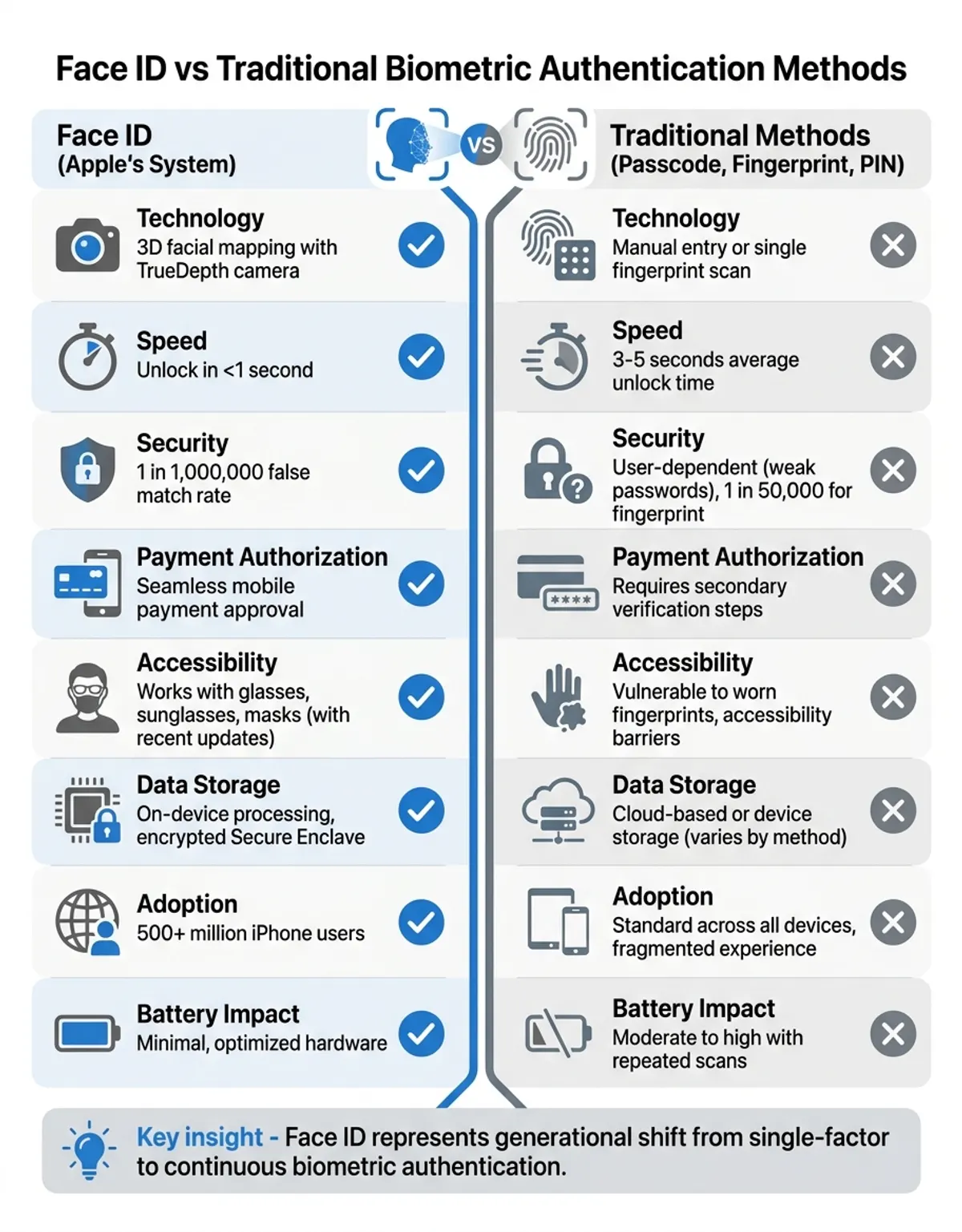 Comparison of biometric authentication methods