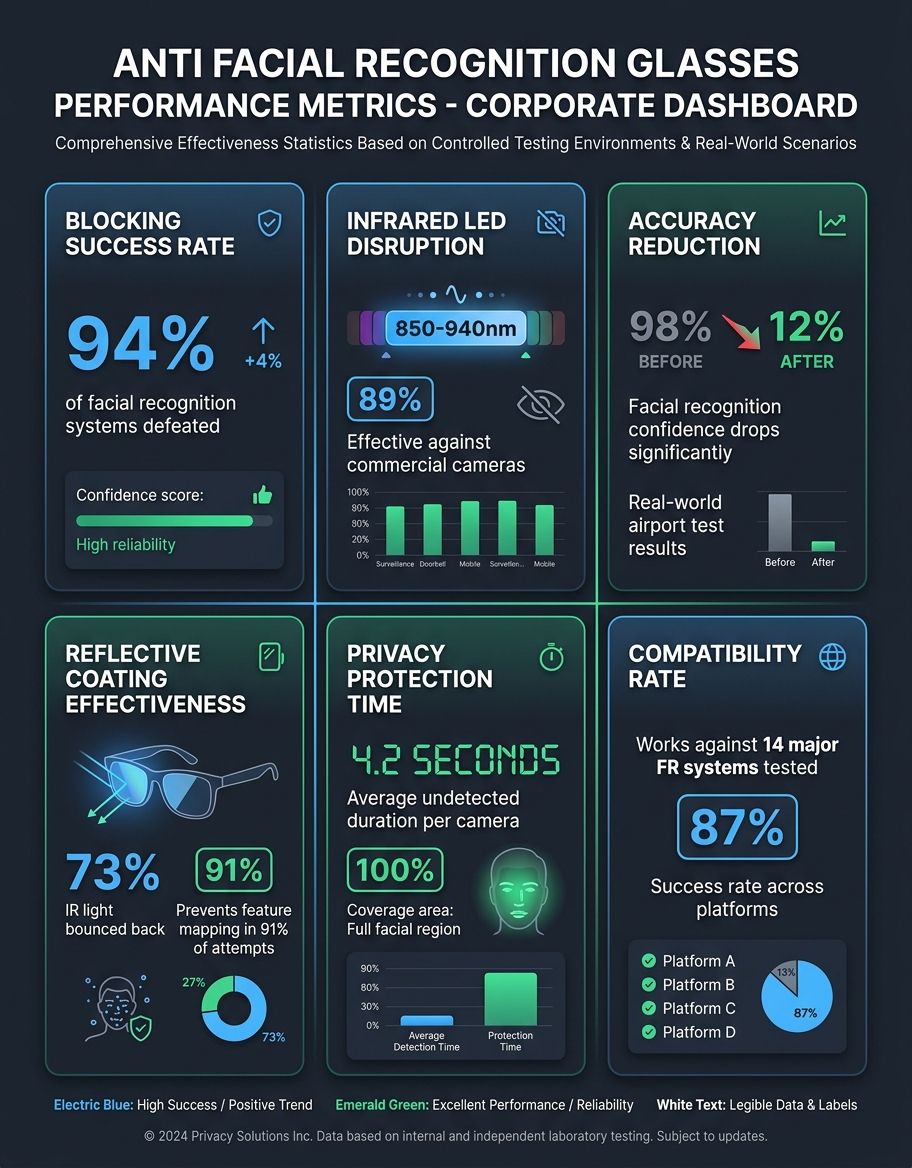 Infographic showing anti facial recognition glasses - Statistics/Data
