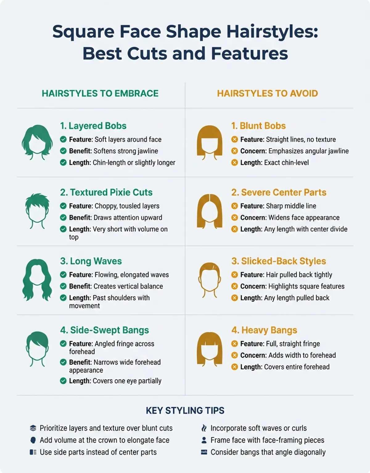 square face shape hairstyles - bangs styles