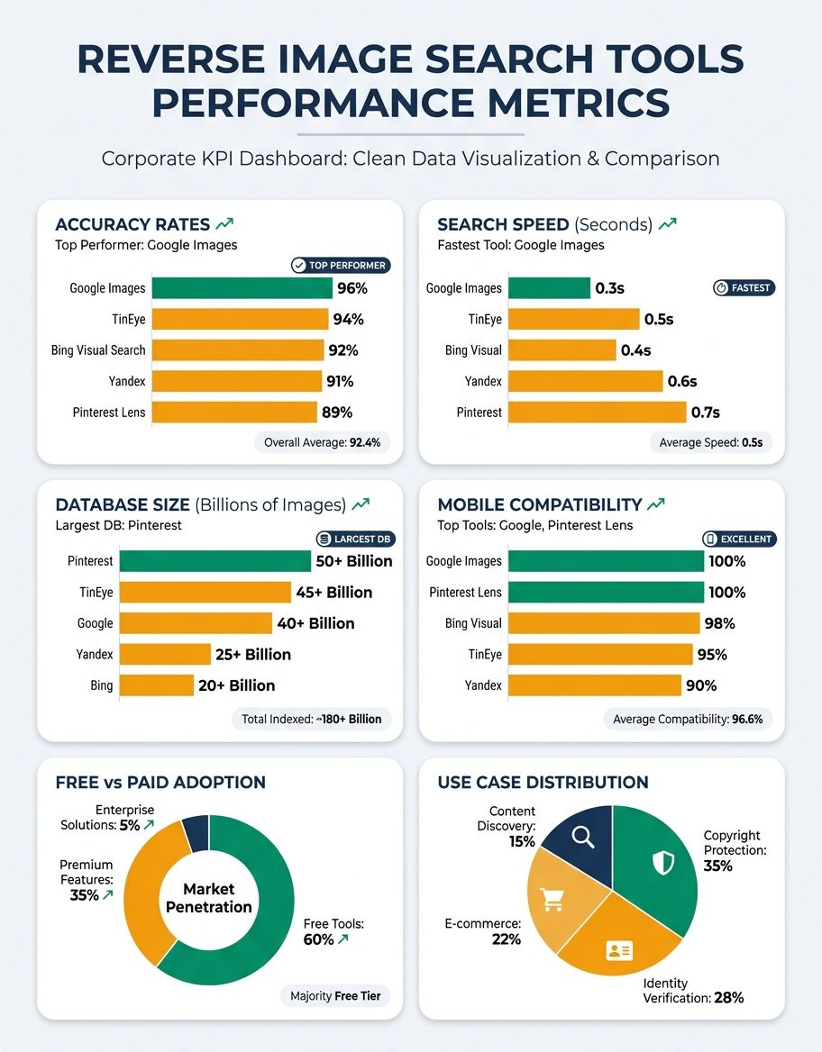 Data visualization showing accuracy metrics and performance statistics for best-reverse-image-search